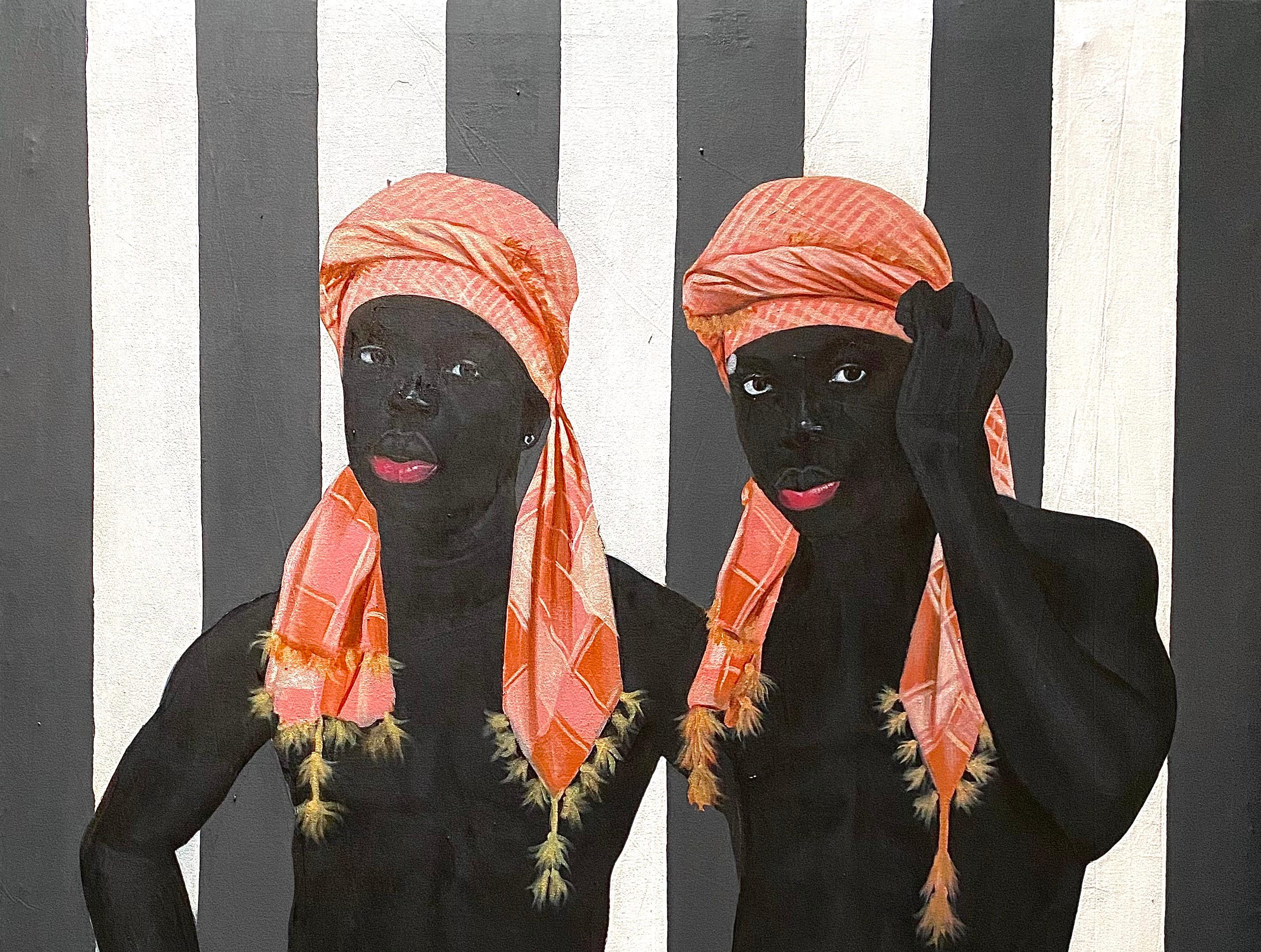 Hermandad -Siglo XXI, Contemporáneo, Retrato figurativo, Hombres negros, Acrílico - Painting de Henry James