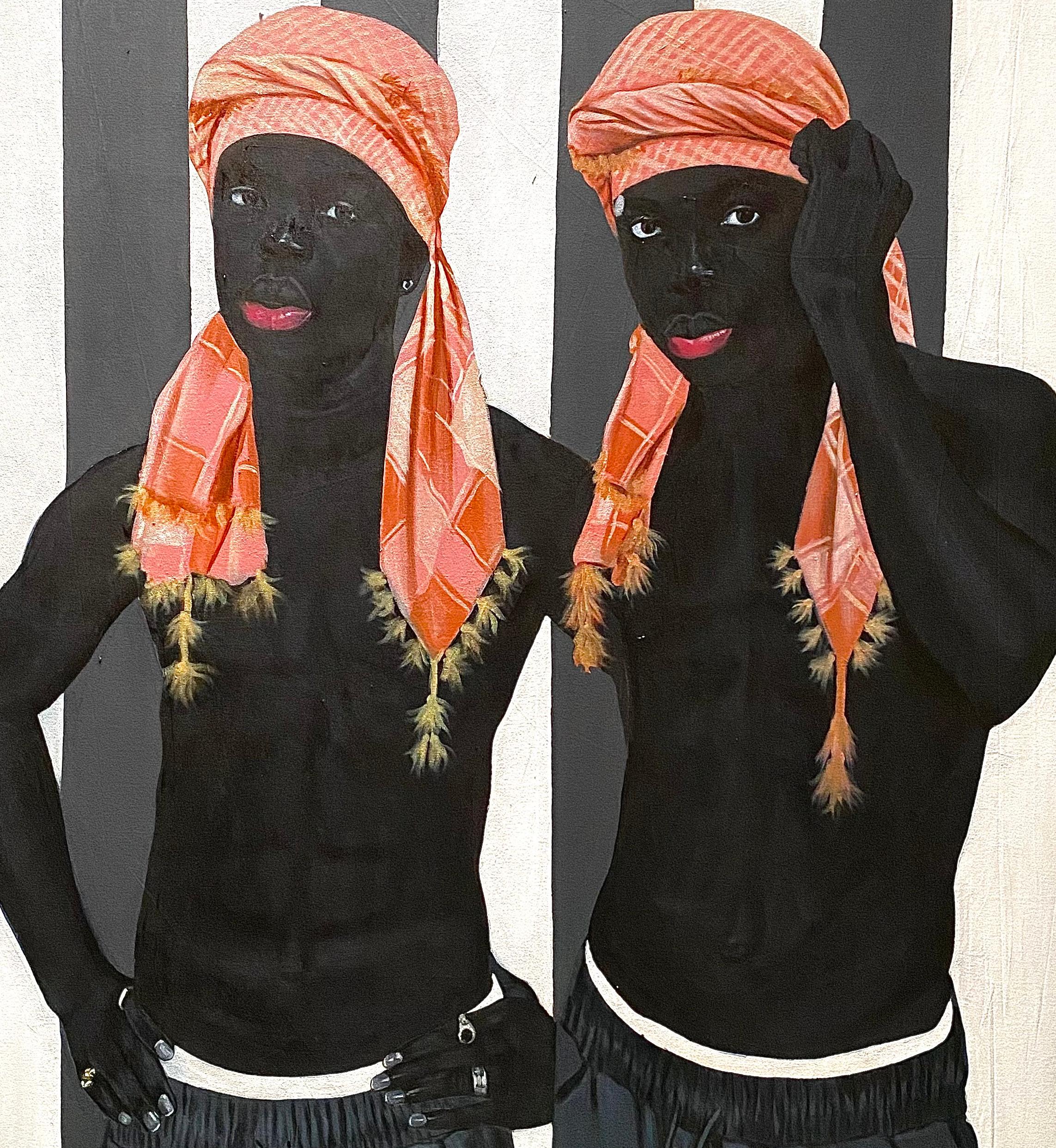 Hermandad -Siglo XXI, Contemporáneo, Retrato figurativo, Hombres negros, Acrílico - Portrait Painting Negro de Henry James