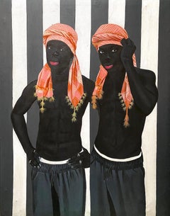 Hermandad -Siglo XXI, Contemporáneo, Retrato figurativo, Hombres negros, Acrílico