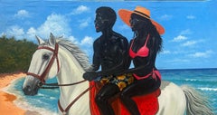 Love Ride - Siglo XXI, Contemporáneo, Retrato figurativo, Caballo, Pareja