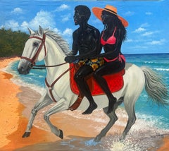 Love Ride - Siglo XXI, Contemporáneo, Retrato figurativo, Caballo, Pareja