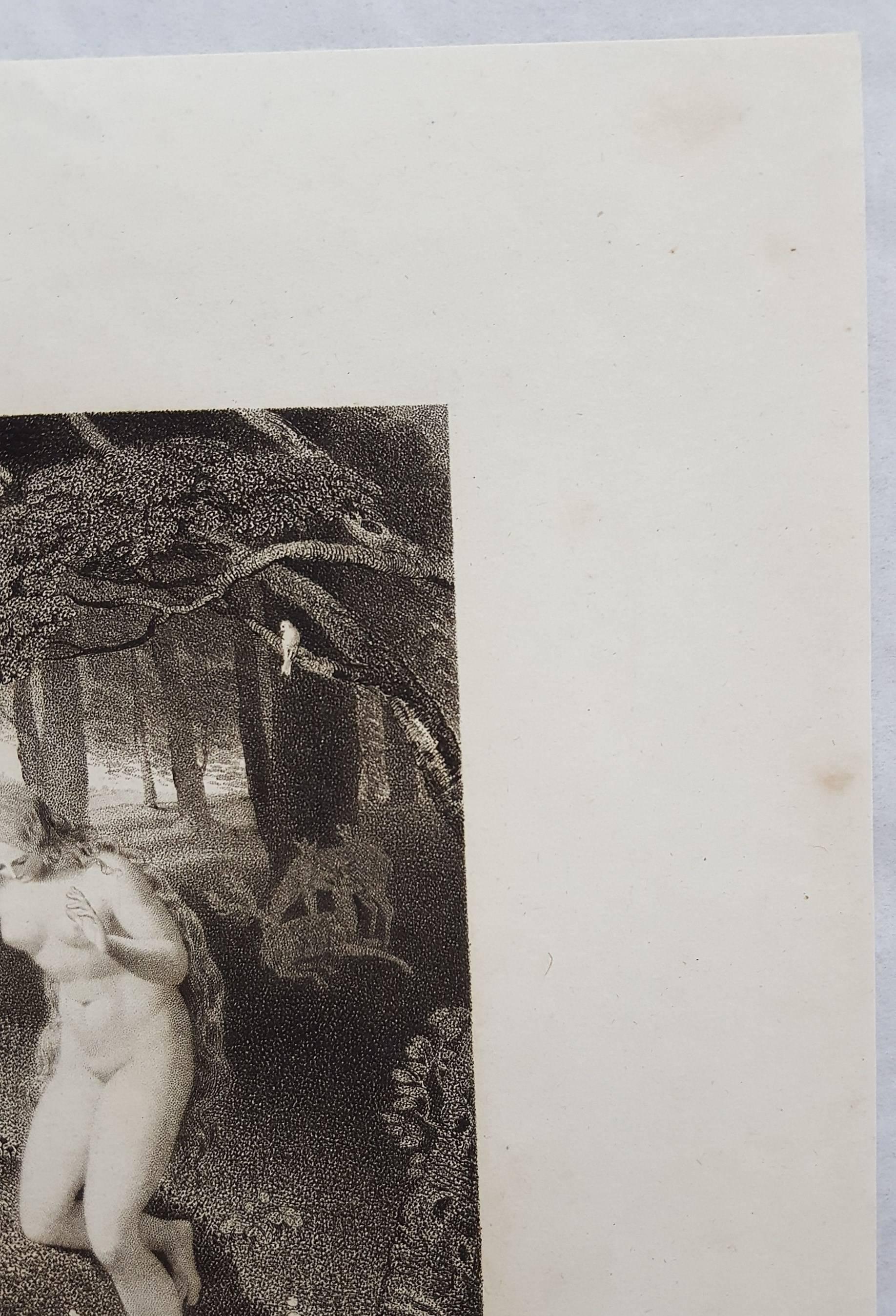 Nude in Woods - Victorian Print by Henry James Richter