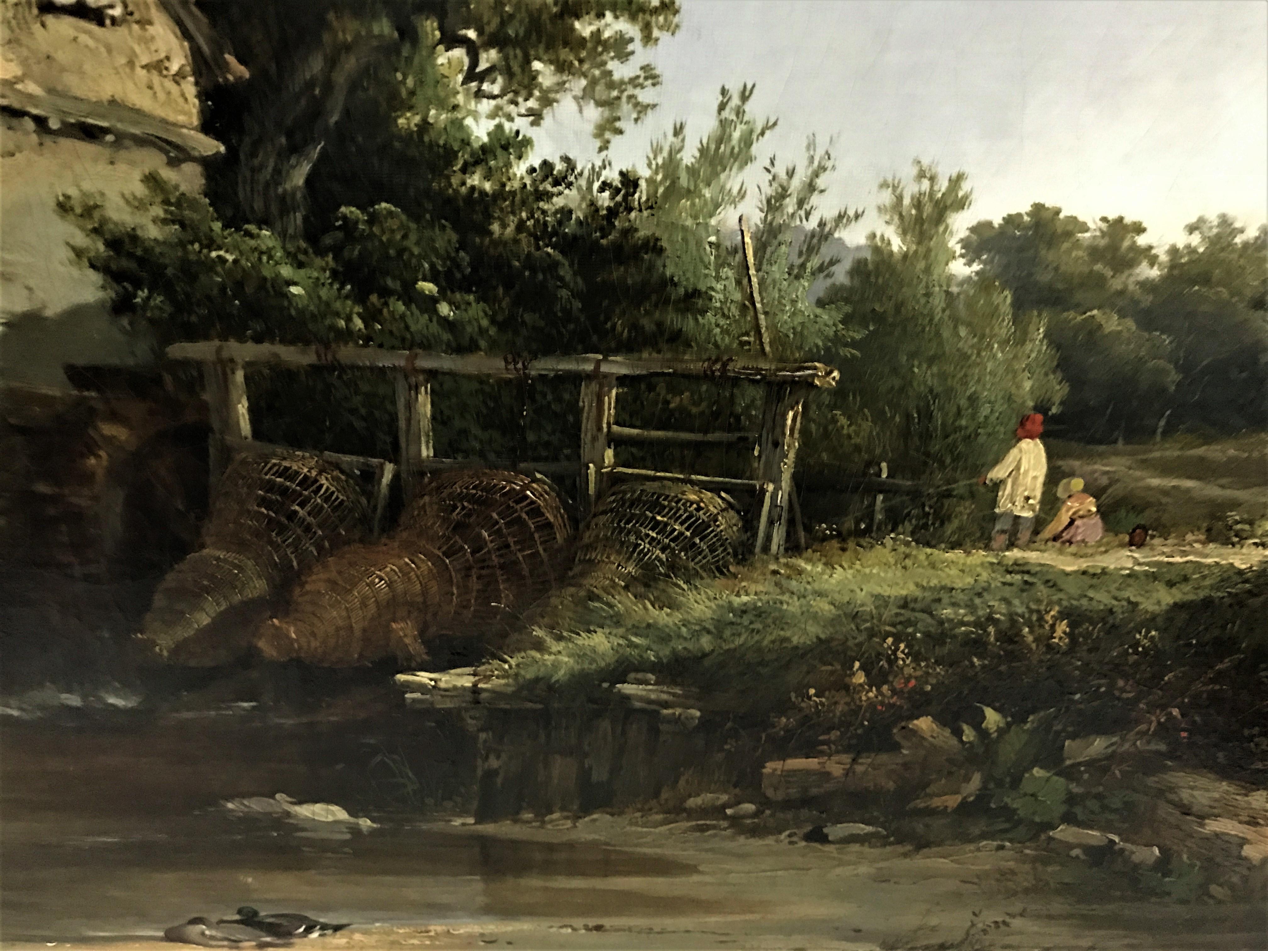 Landschaft mit Mühle, Original Öl auf Leinwand, viktorianischer Stil, Mitte des 19. Jahrhunderts (Viktorianisch), Painting, von Henry John Boddington