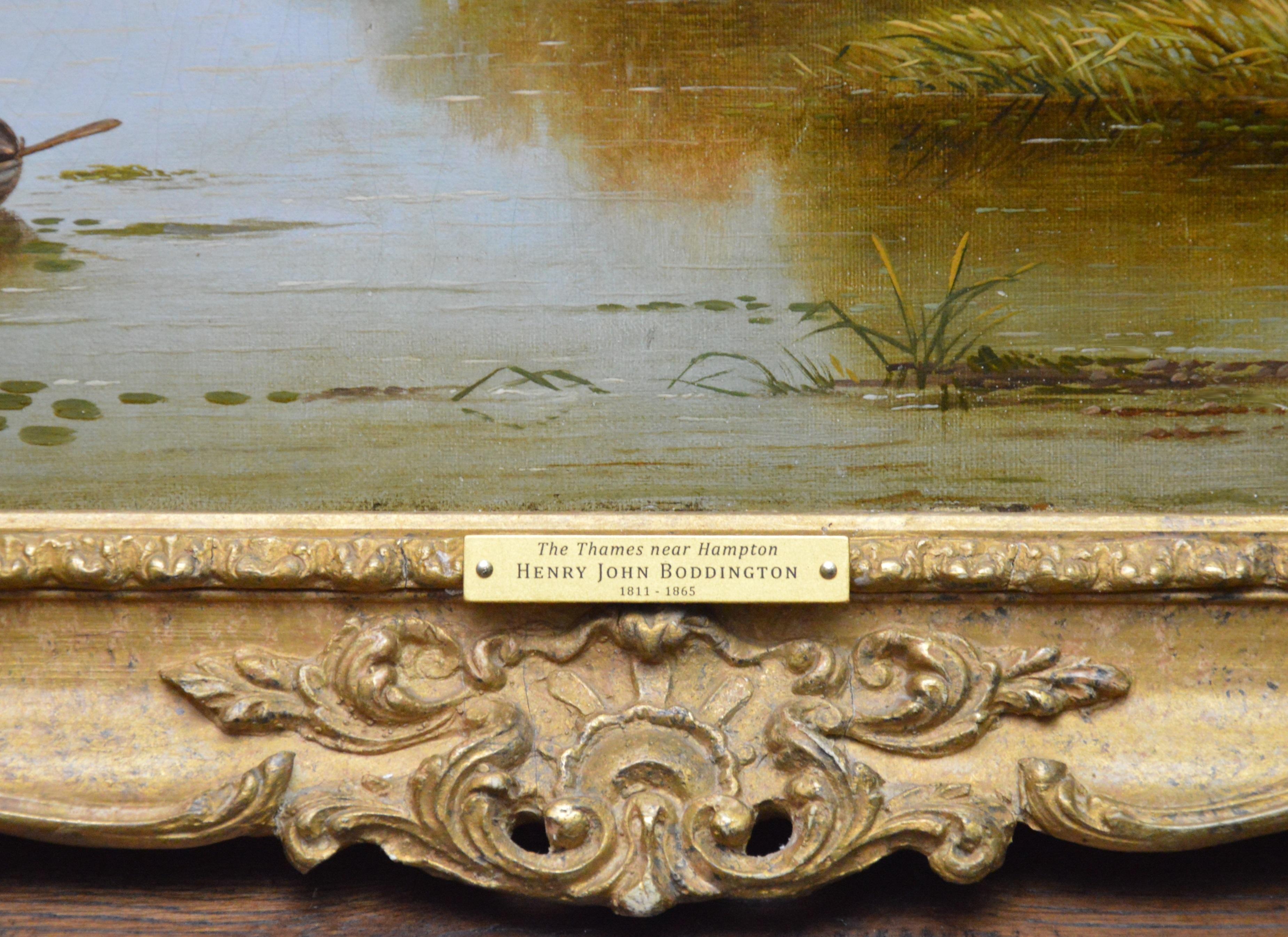 The Thames near Hampton - 19th Century English River Landscape Oil Painting 2