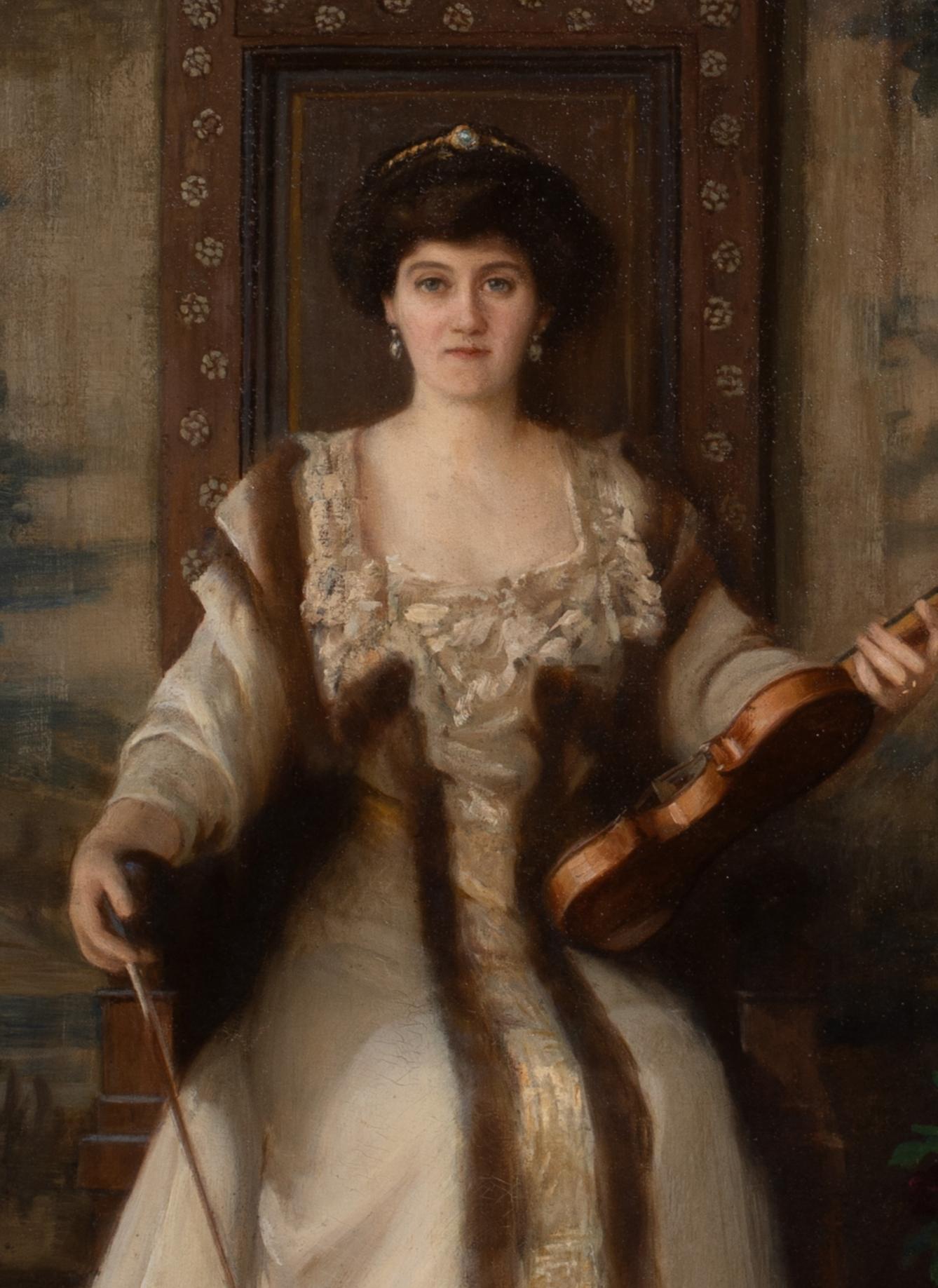 Portrait of Maud Ernestine (Rendel) Gladstone CBE (1865 - 1941), dated 1908   For Sale 1