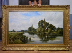 On the Thames near Mapledurham - 19th Century English Landscape Oil Painting