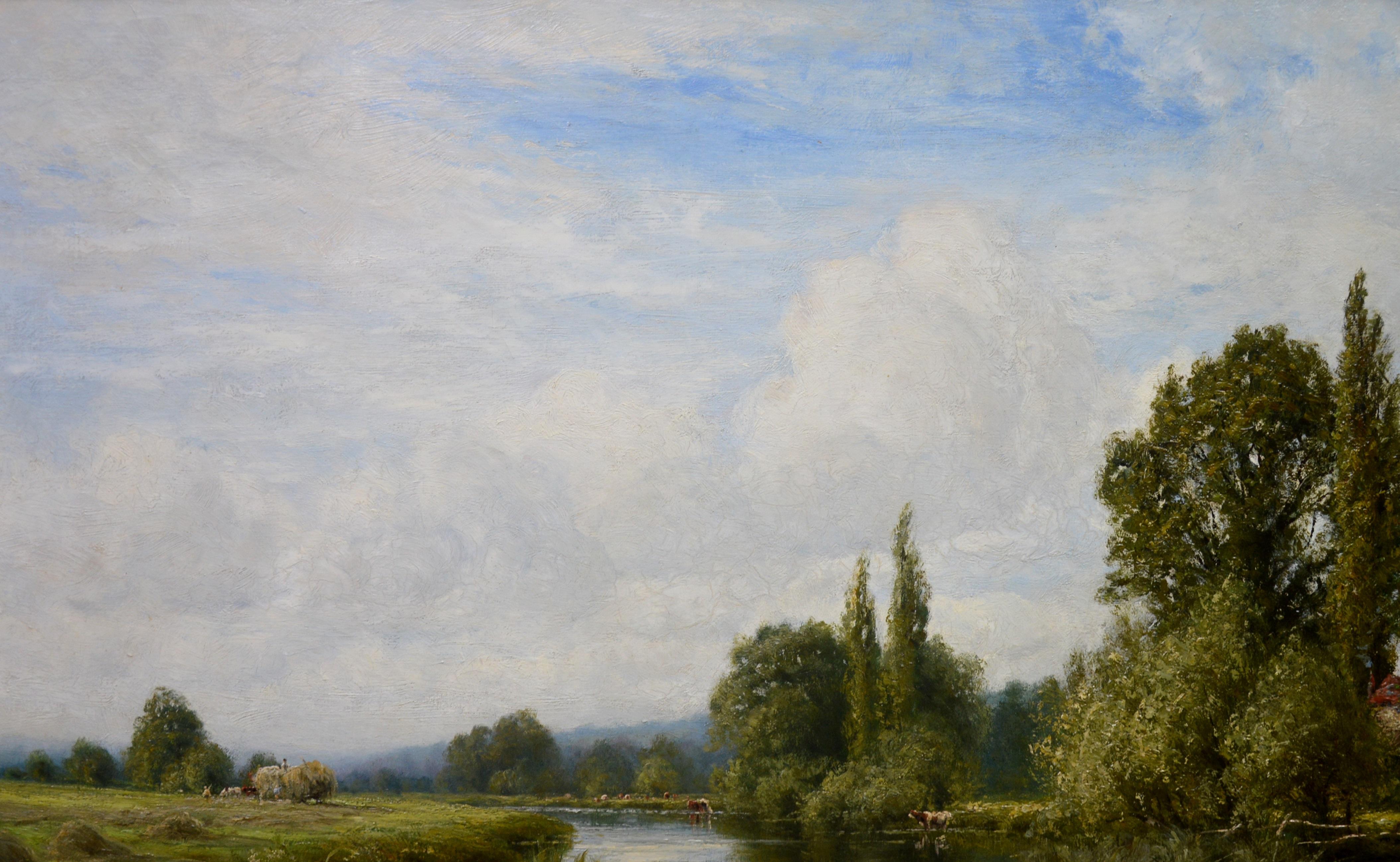 On the Thames near Mapledurham - 19th Century English Landscape Oil Painting 1