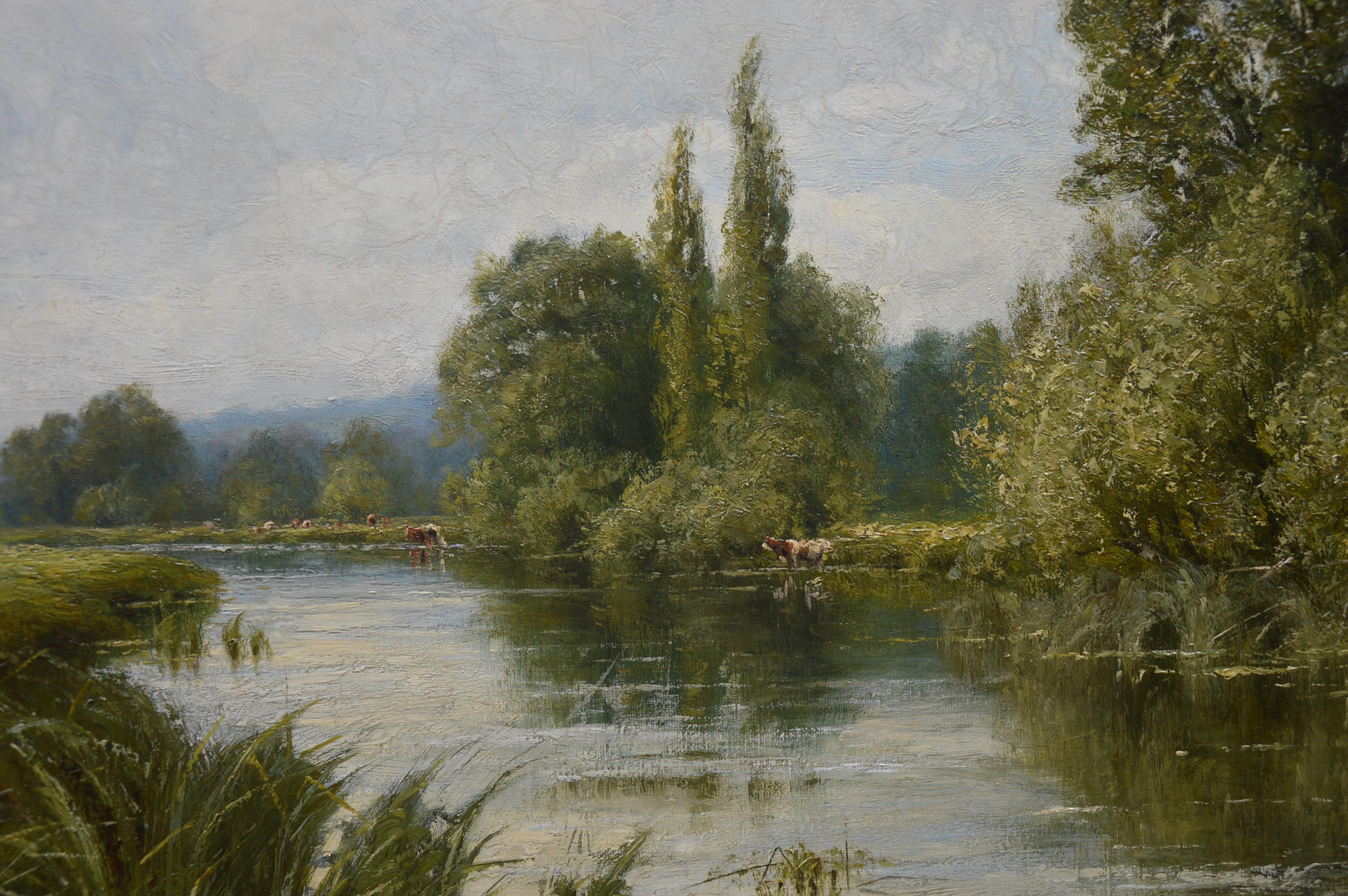 On the Thames near Mapledurham - 19th Century English Landscape Oil Painting 3