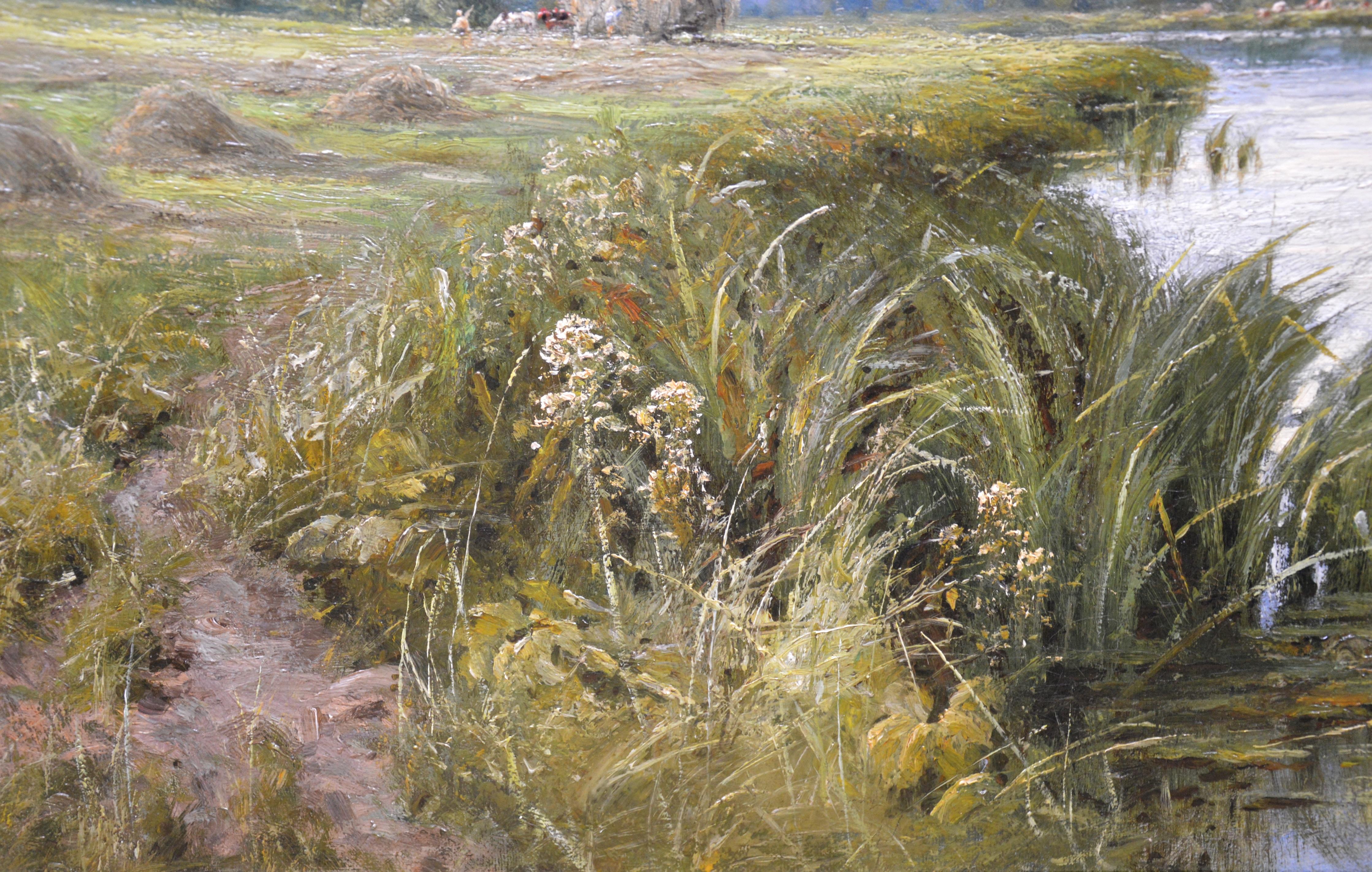 On the Thames near Mapledurham - 19th Century English Landscape Oil Painting 5