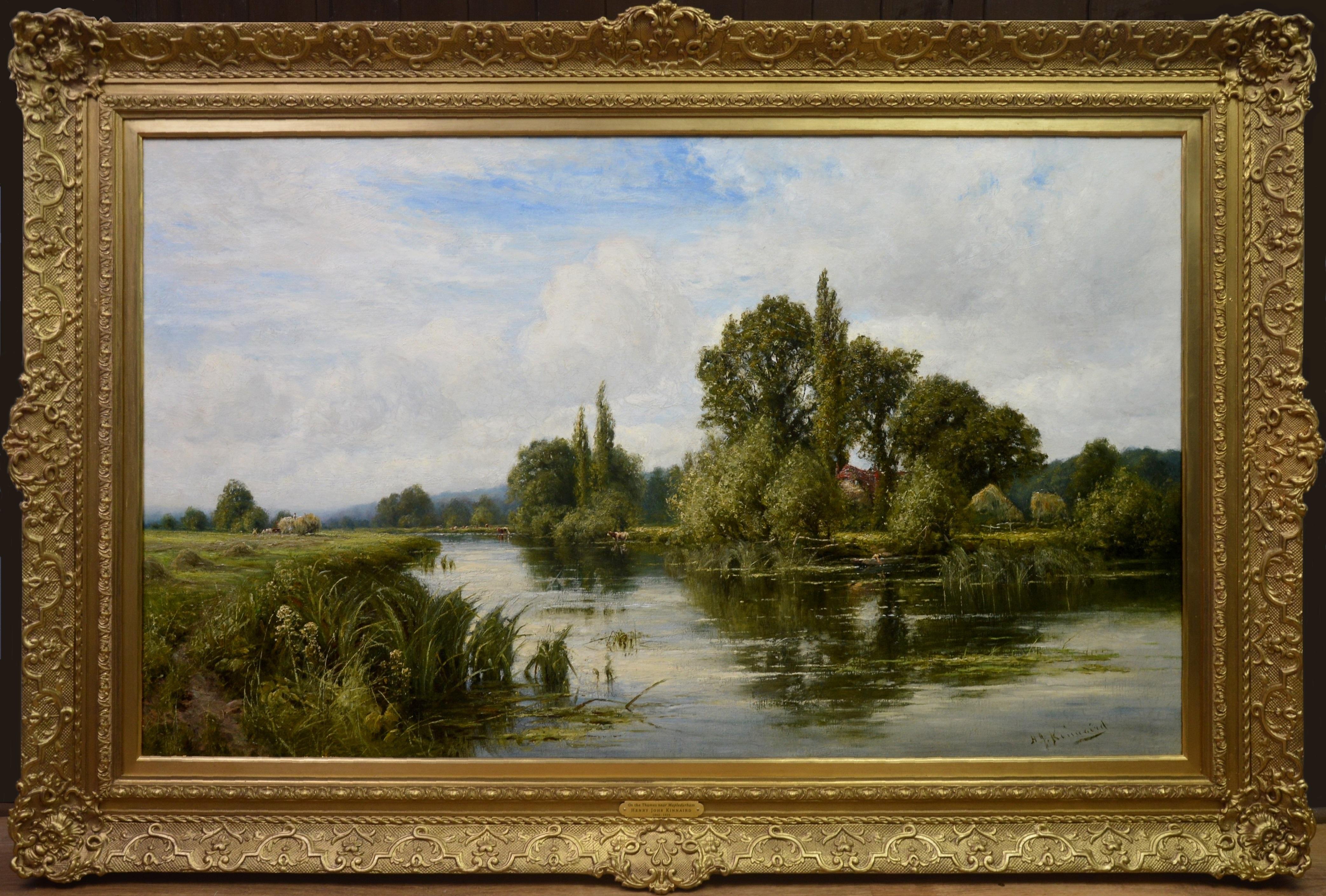 Henry John Kinnaird Figurative Painting - On the Thames near Mapledurham - 19th Century English Landscape Oil Painting