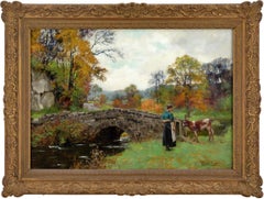 An Autumn Crossing, Early 20th-century British Oil Painting
