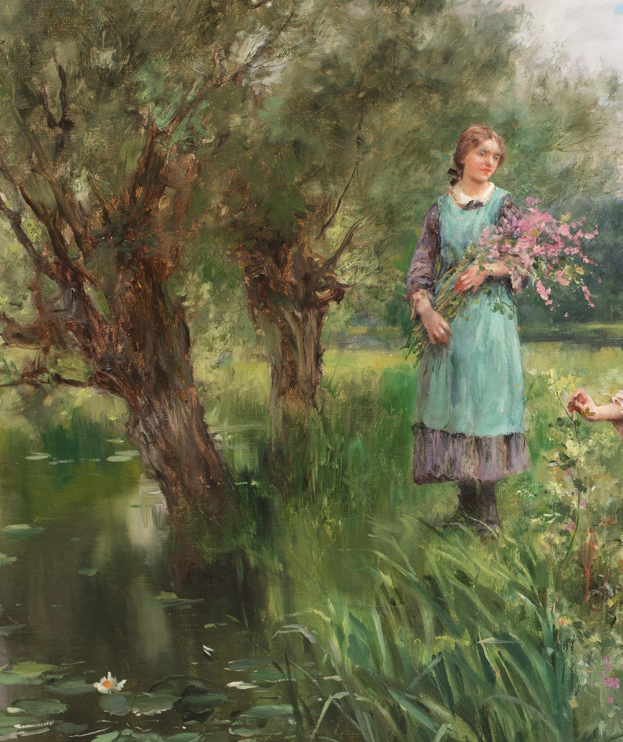 Raccogliere i fiori di primavera, XIX secolo  JOHN YEEND KING (1855-1924) 6