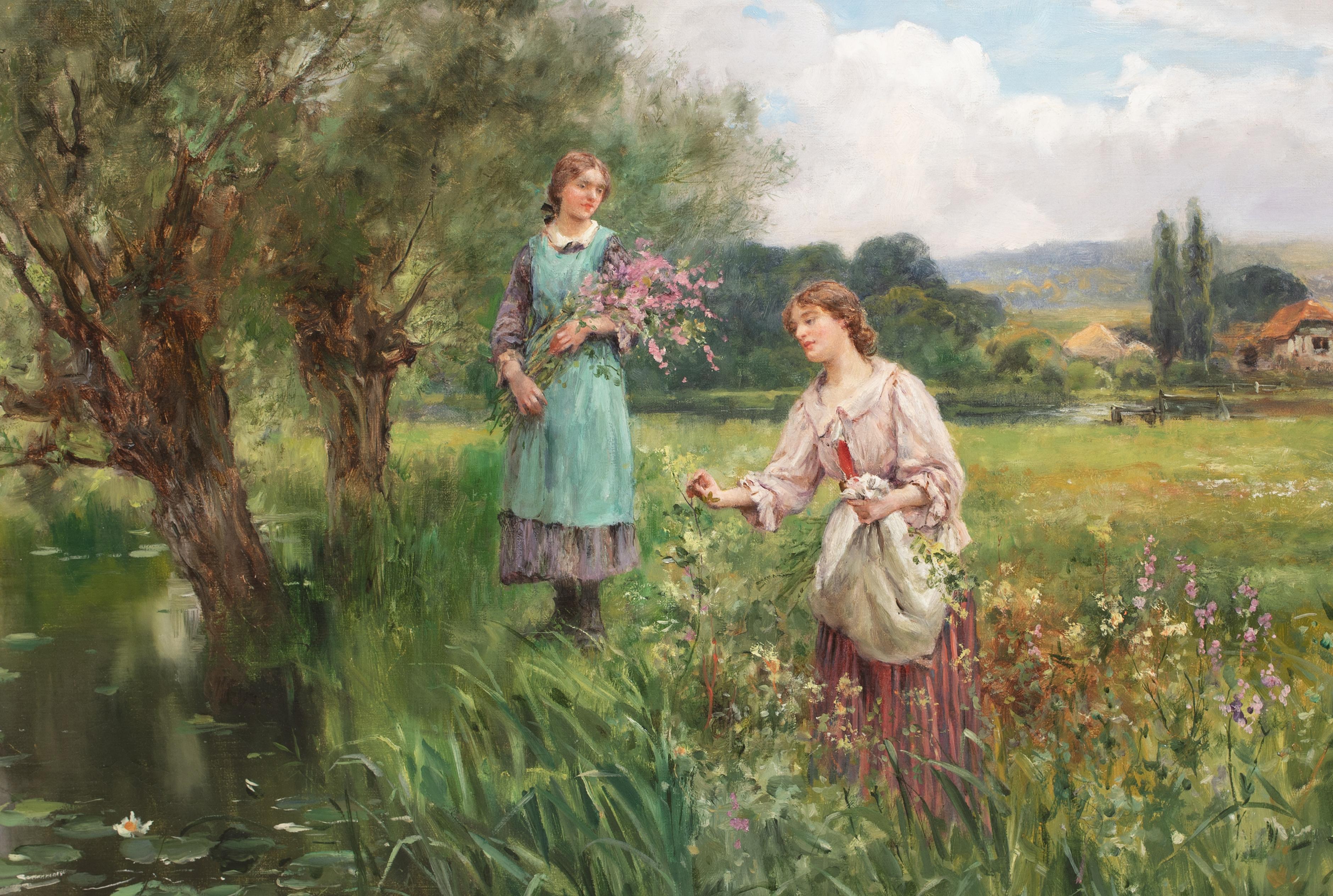 Raccogliere i fiori di primavera, XIX secolo  JOHN YEEND KING (1855-1924) 1