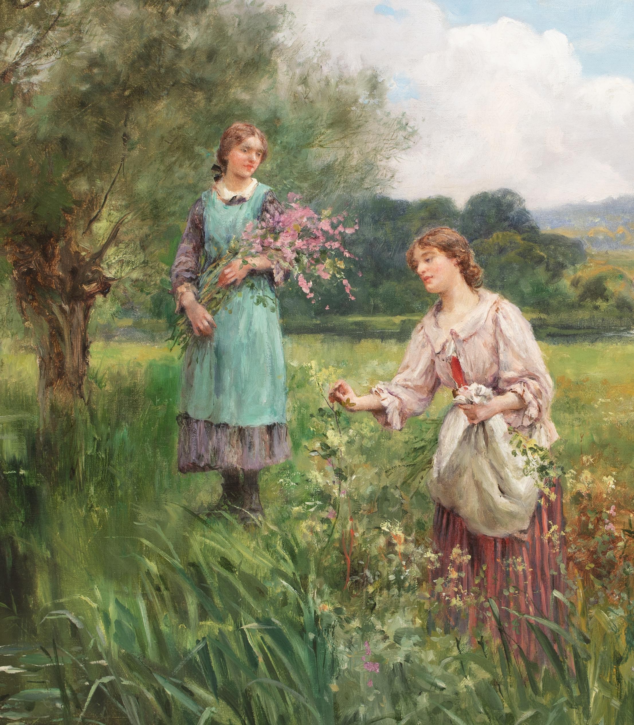 Raccogliere i fiori di primavera, XIX secolo  JOHN YEEND KING (1855-1924) 2