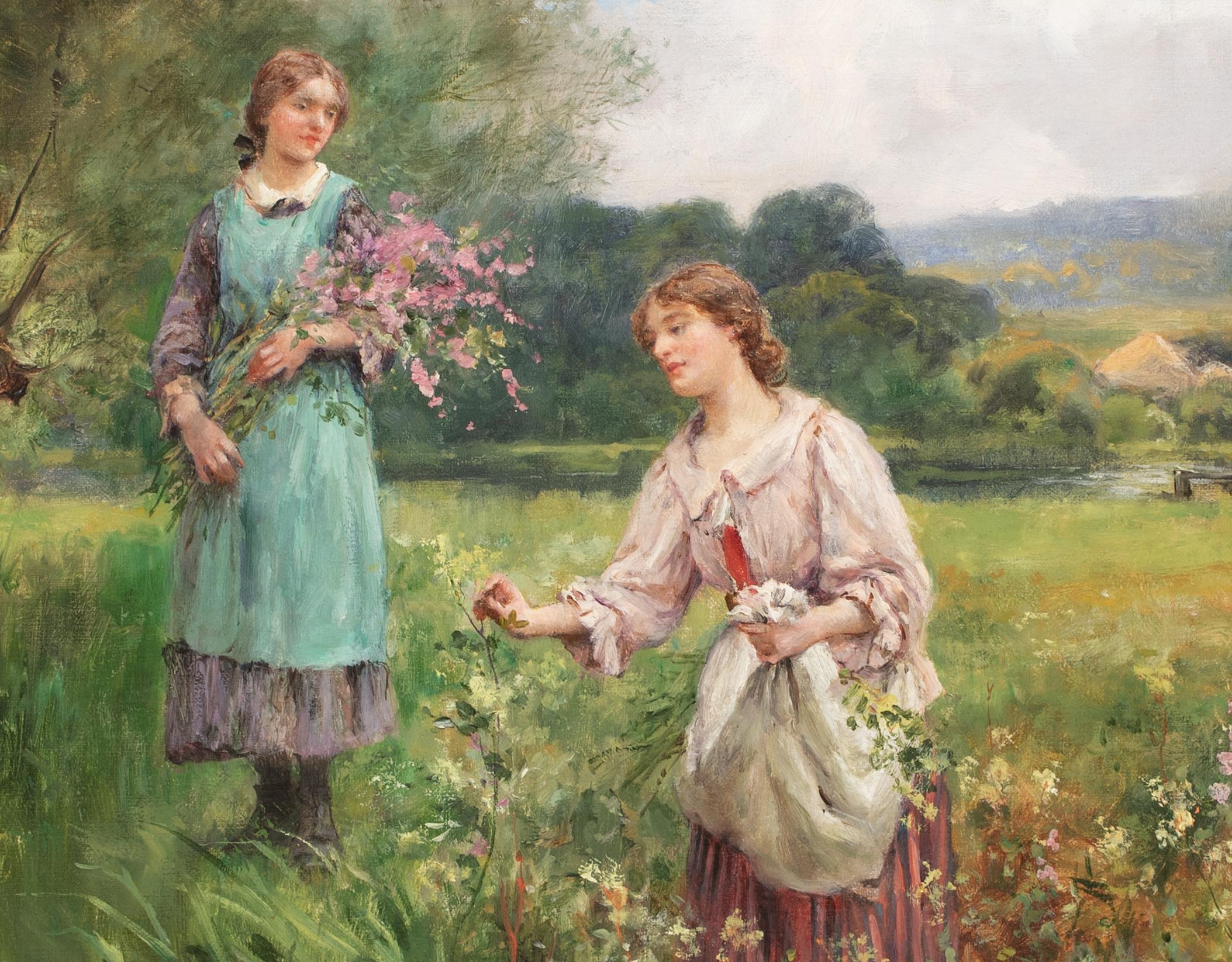 Raccogliere i fiori di primavera, XIX secolo  JOHN YEEND KING (1855-1924) 3