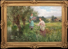 Raccogliere i fiori di primavera, XIX secolo  JOHN YEEND KING (1855-1924)