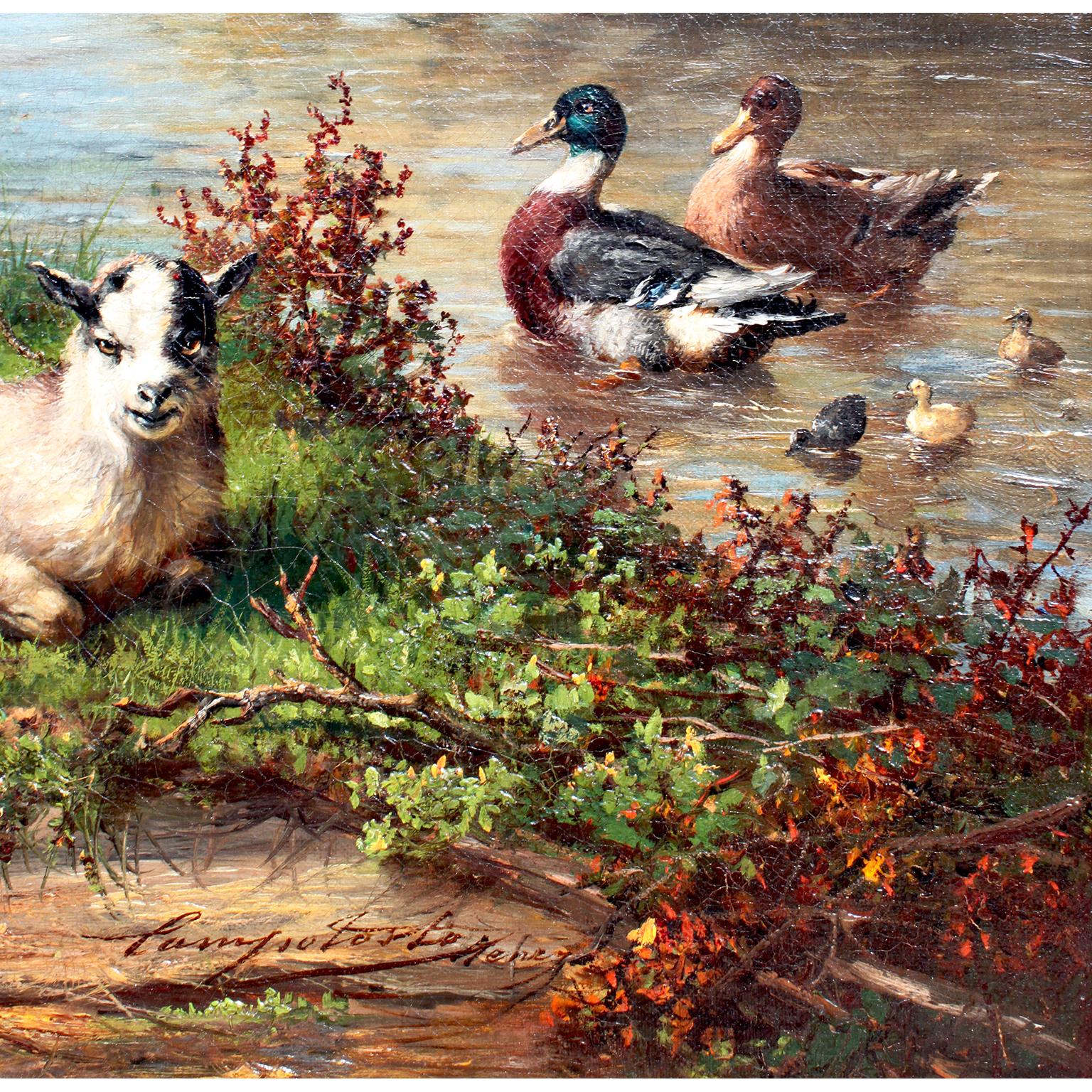 19th Century Henry Joseph Campotosto, Oil Canvas 