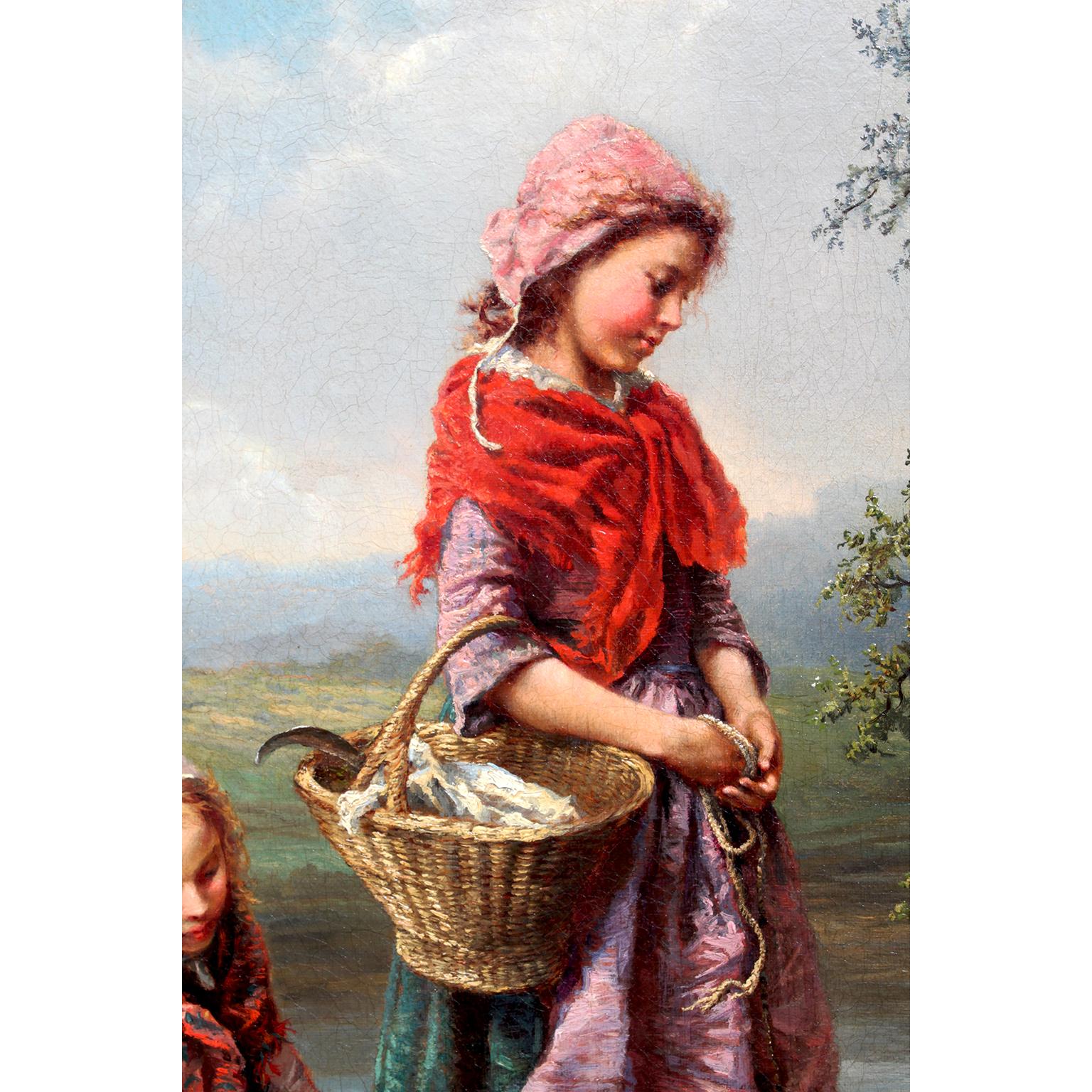 Una bella e affascinante tela a olio del XIX secolo 