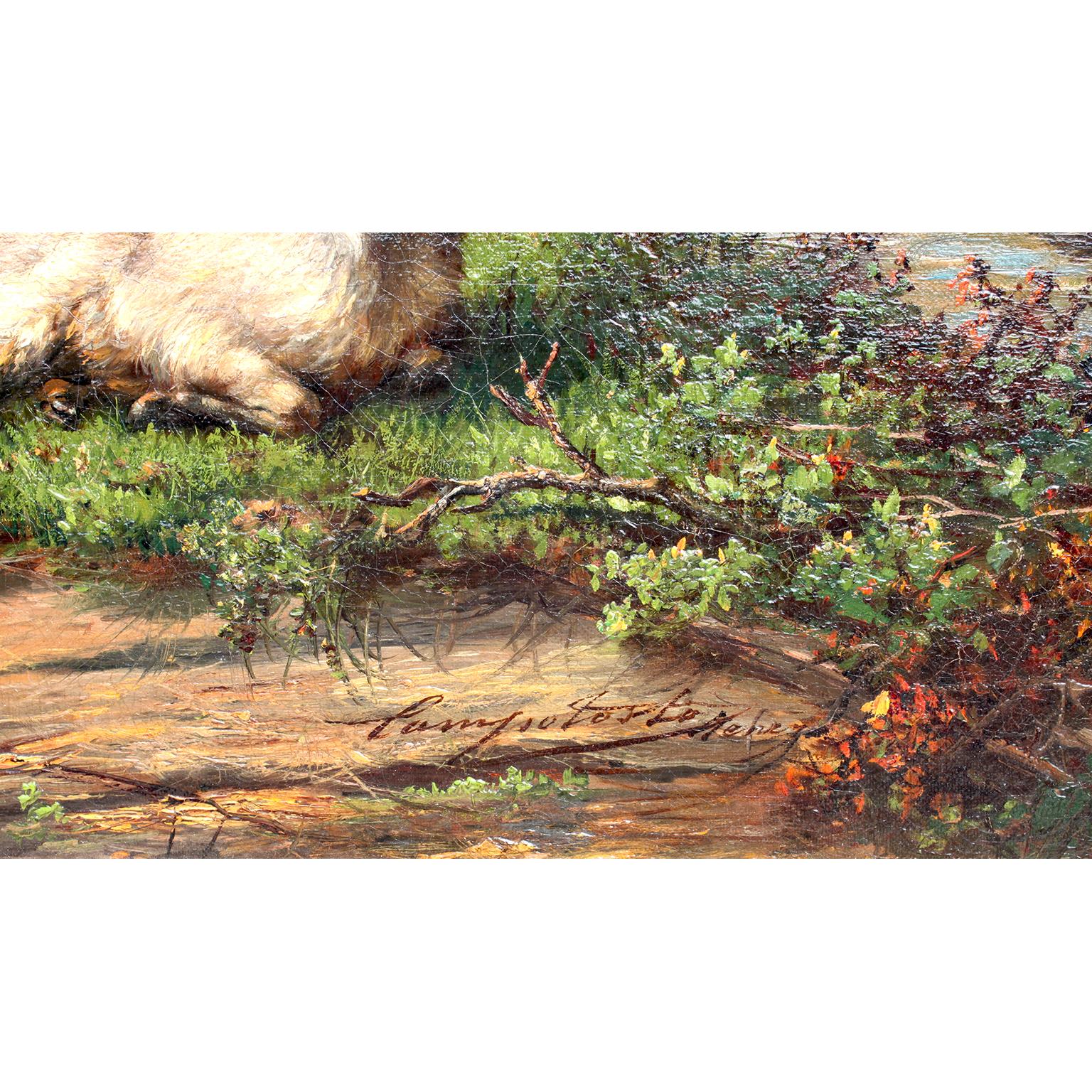 Una bella e affascinante tela a olio del XIX secolo 