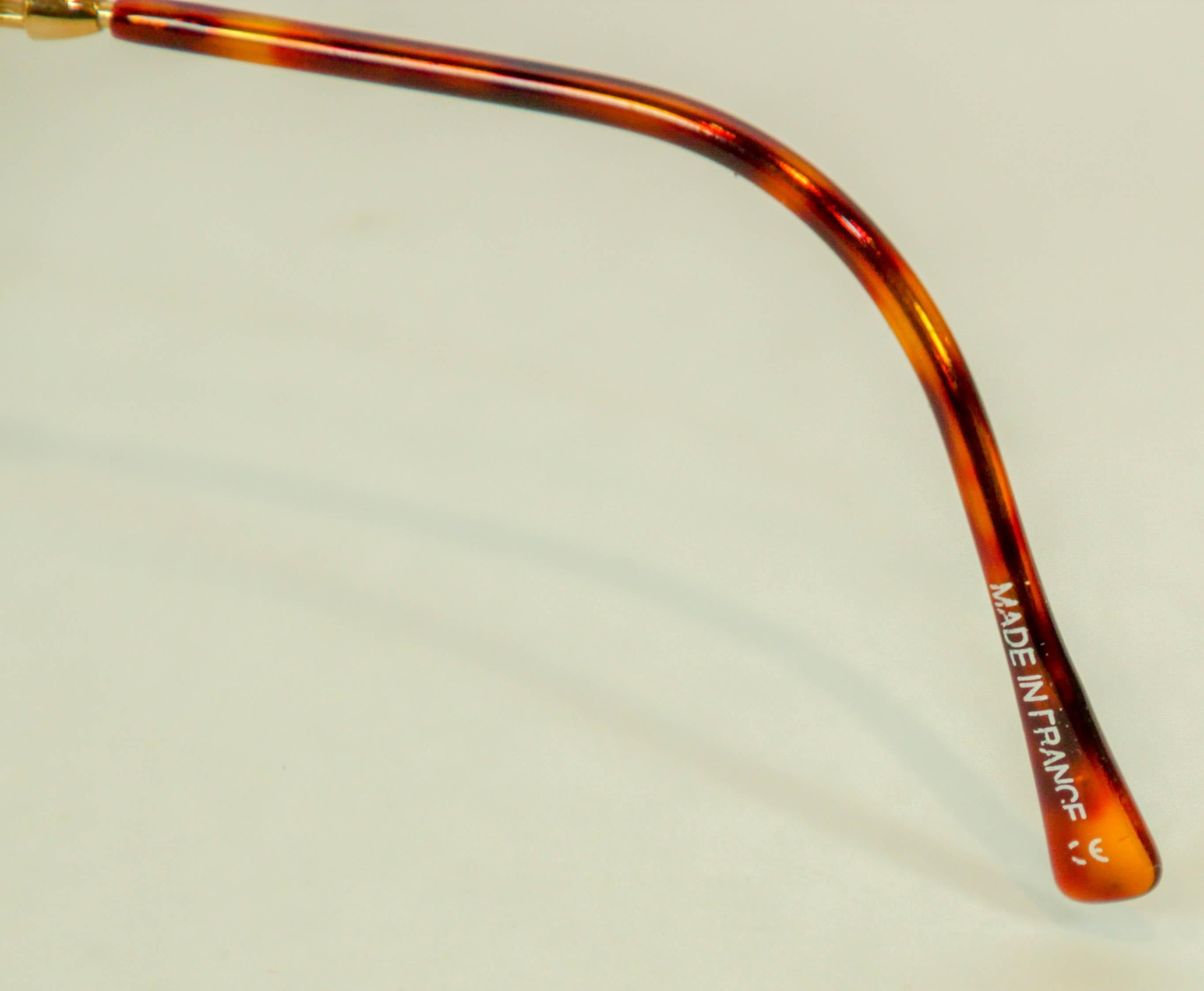 Henry Jullien  Eyewear Lady Classic Gold Half Frame New Vintage Model Onduale en vente 6