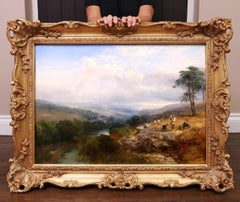Above Knaresborough - 19th Century River Landscape Oil Painting Yorksh Pastoral