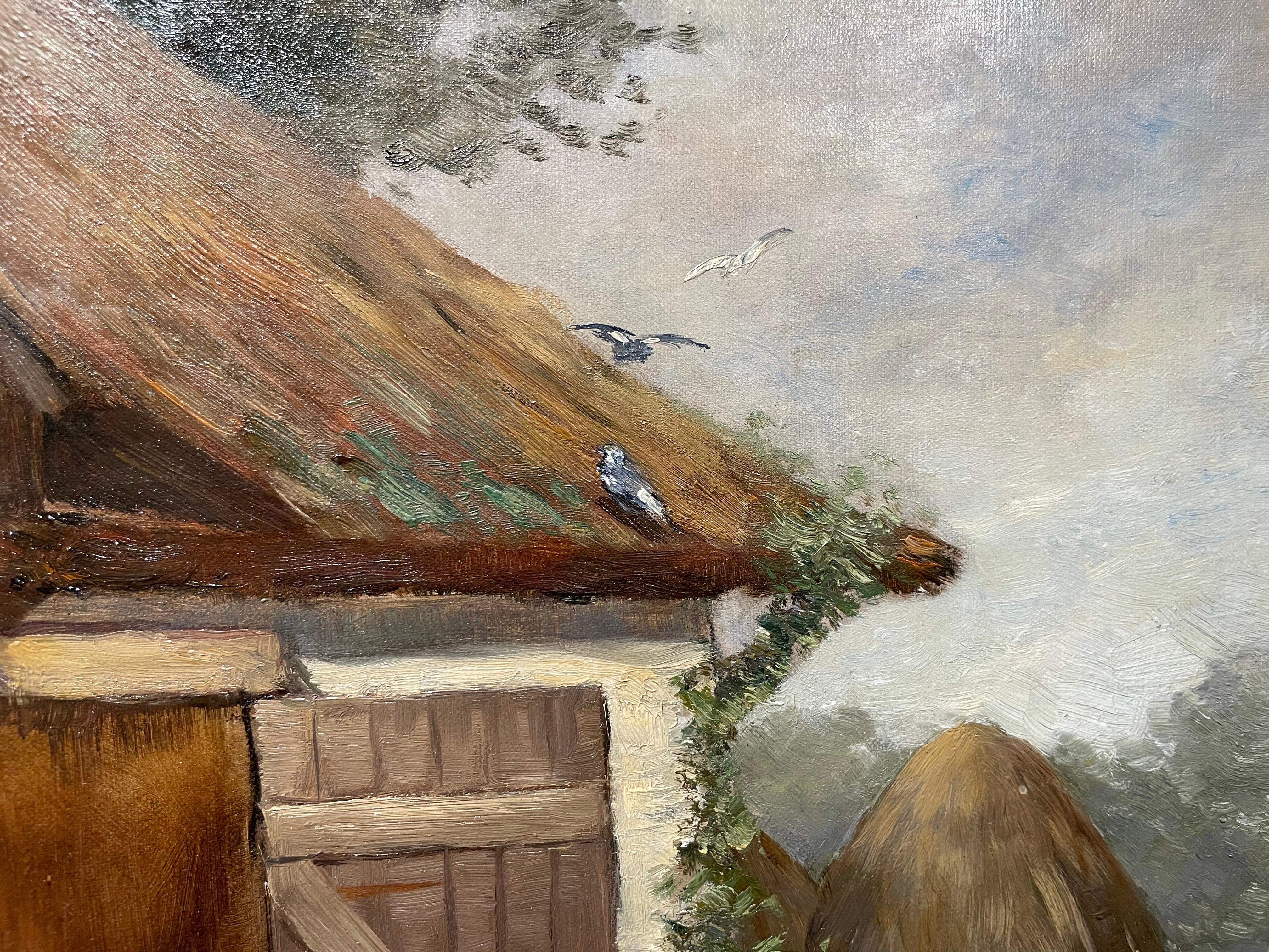 19th Century Landscape of Shepherdess w/ Sheep & Dog, Munich, Cleveland School For Sale 5
