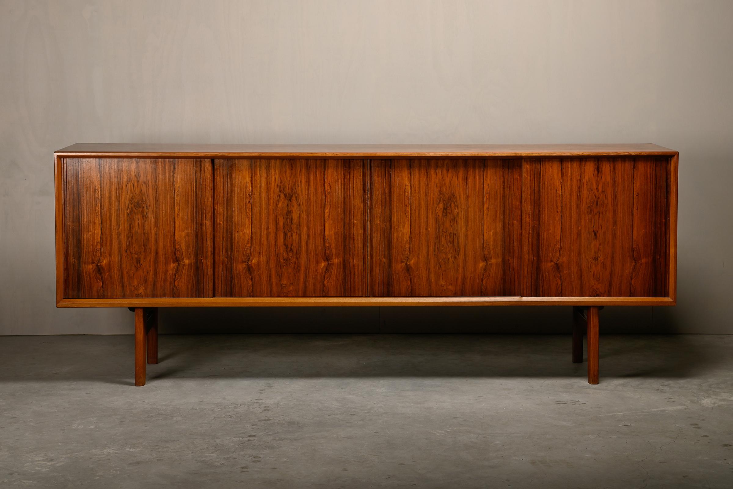 Scandinavian Modern Henry Kjærnulf large Sideboard in rosewood for Bruno Hansen, Denmark 1960s