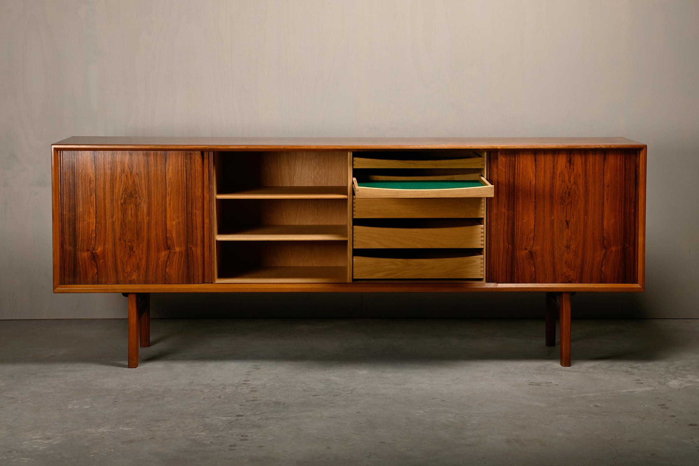 Wood Henry Kjærnulf large Sideboard in rosewood for Bruno Hansen, Denmark 1960s
