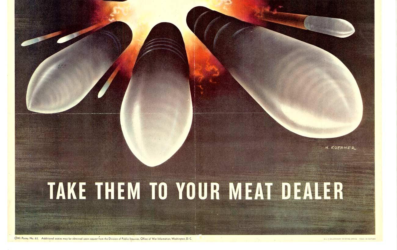Vintage-Poster „Save Waste Fats for Explosives“, Vintage  1943 im Angebot 2