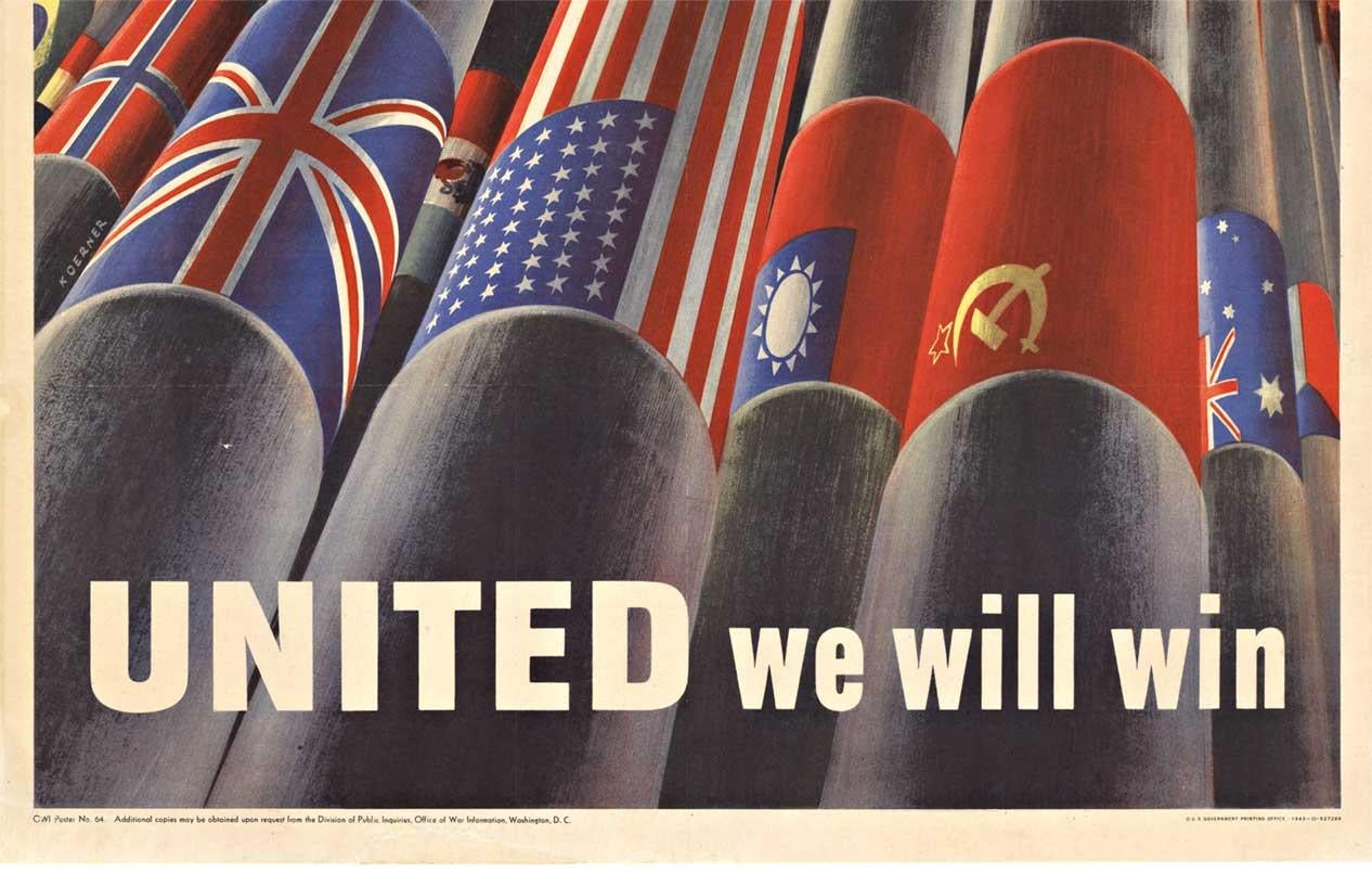 Henry Koerner Original United We are Strong United We Will vintage