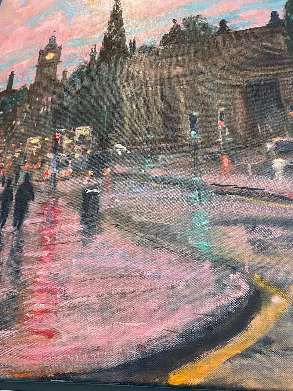 Pink Edinburgh - Painting by Henry Kondracki