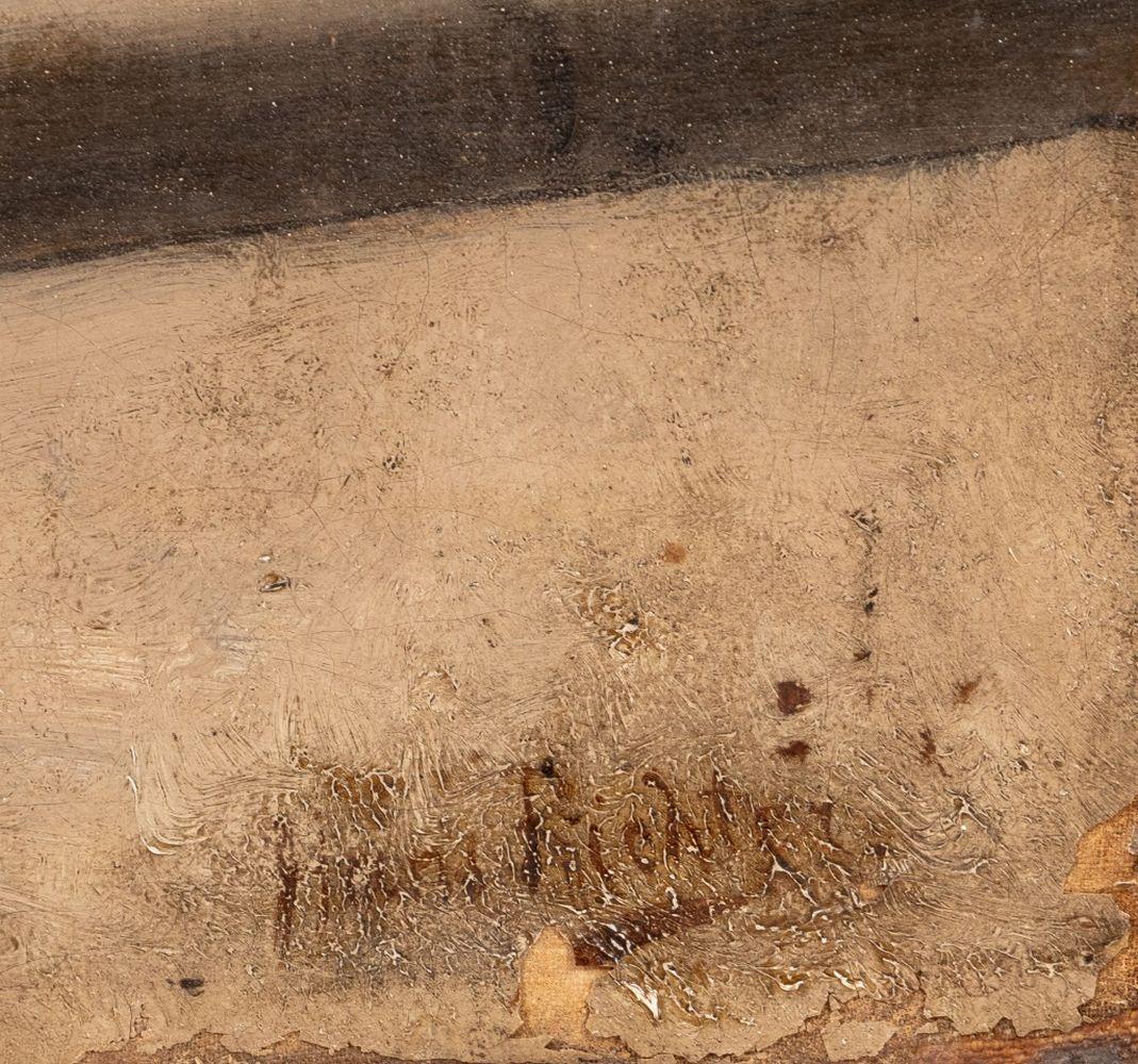 Charity - Black Figurative Painting by Henry L. Richter