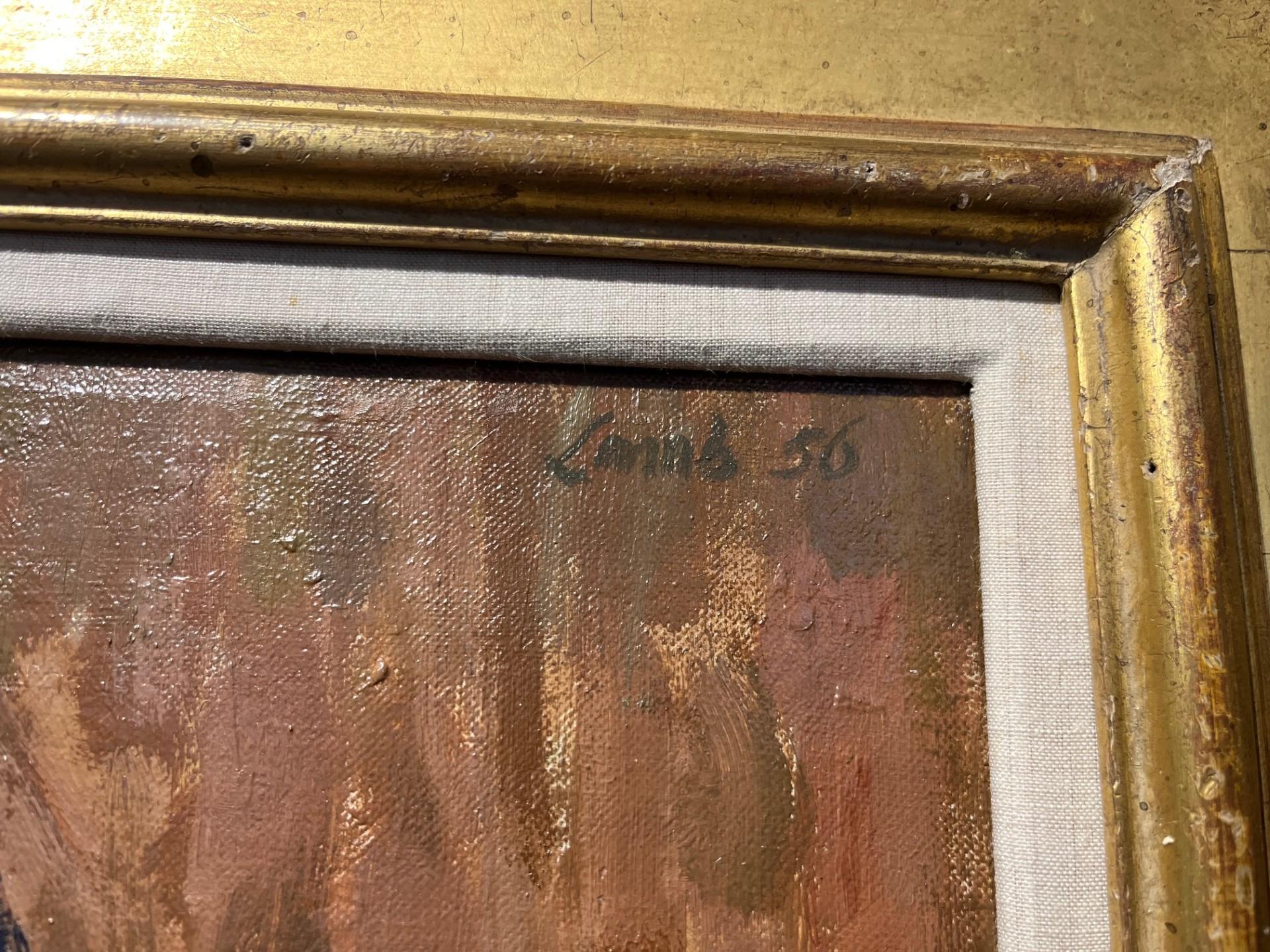 Retrato de mediados de siglo Óleo postimpresionista de Henrietta Phipps hija de artistas en venta 3