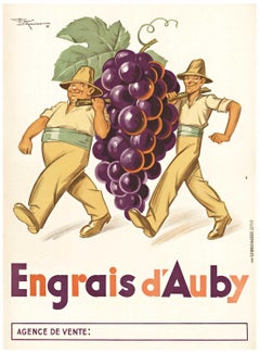 Original "Engrais d'Auby" Vintage French wine poster