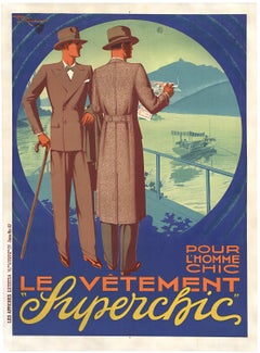 Original Le Vetement "Superchic" pour L'Homme vintage French poster