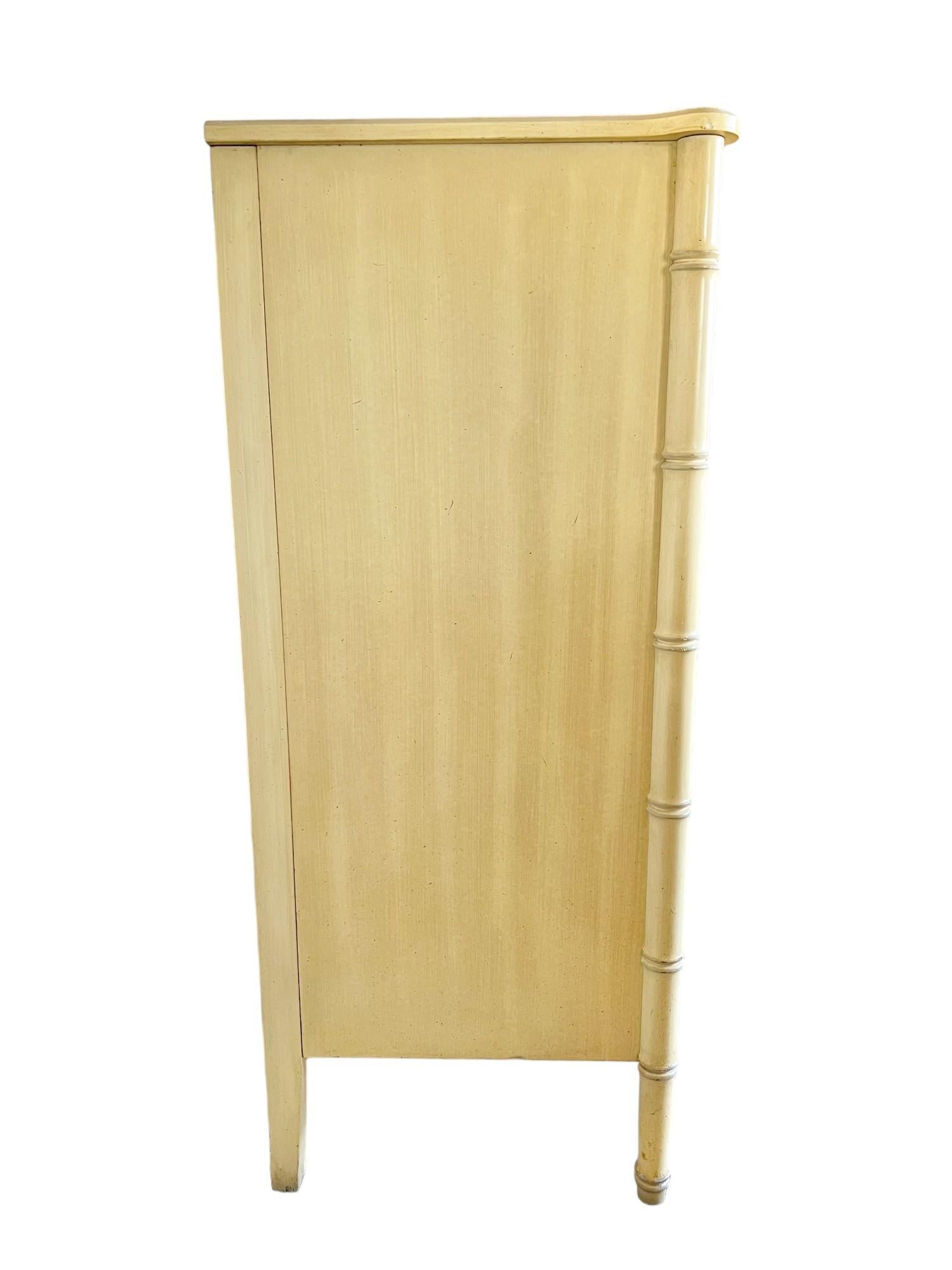 American Henry Link Bali Hai Faux Bamboo Highboy Dresser, 1970s For Sale