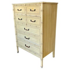 Henry Link Bali Hai commode haute en faux bambou, années 1970
