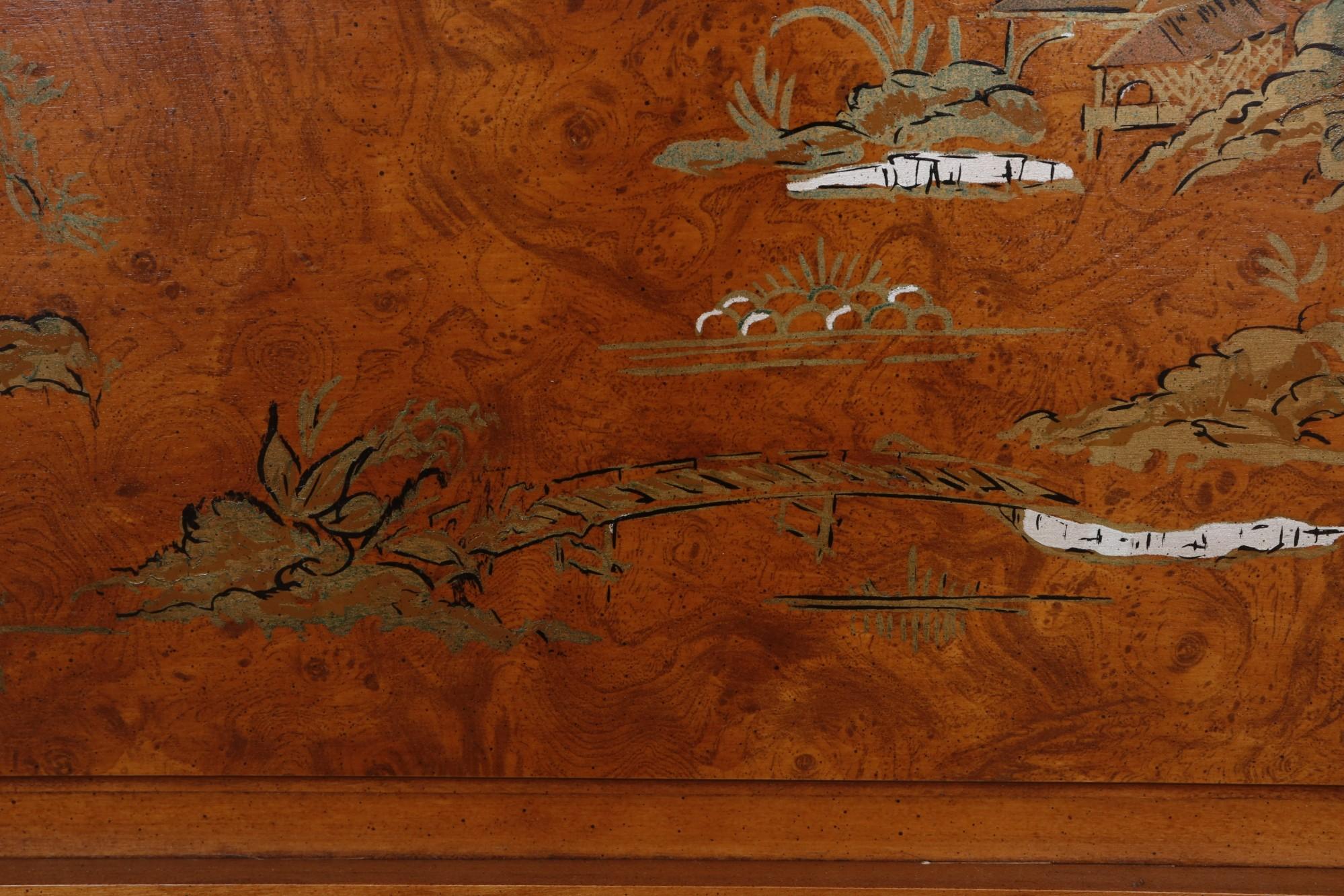 Wood Henry Link Chinoiserie King Size Headboard For Sale