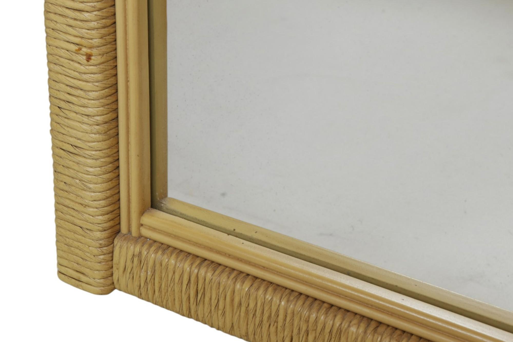 20th Century Henry Link for Lexington Rattan Wall Mirror For Sale