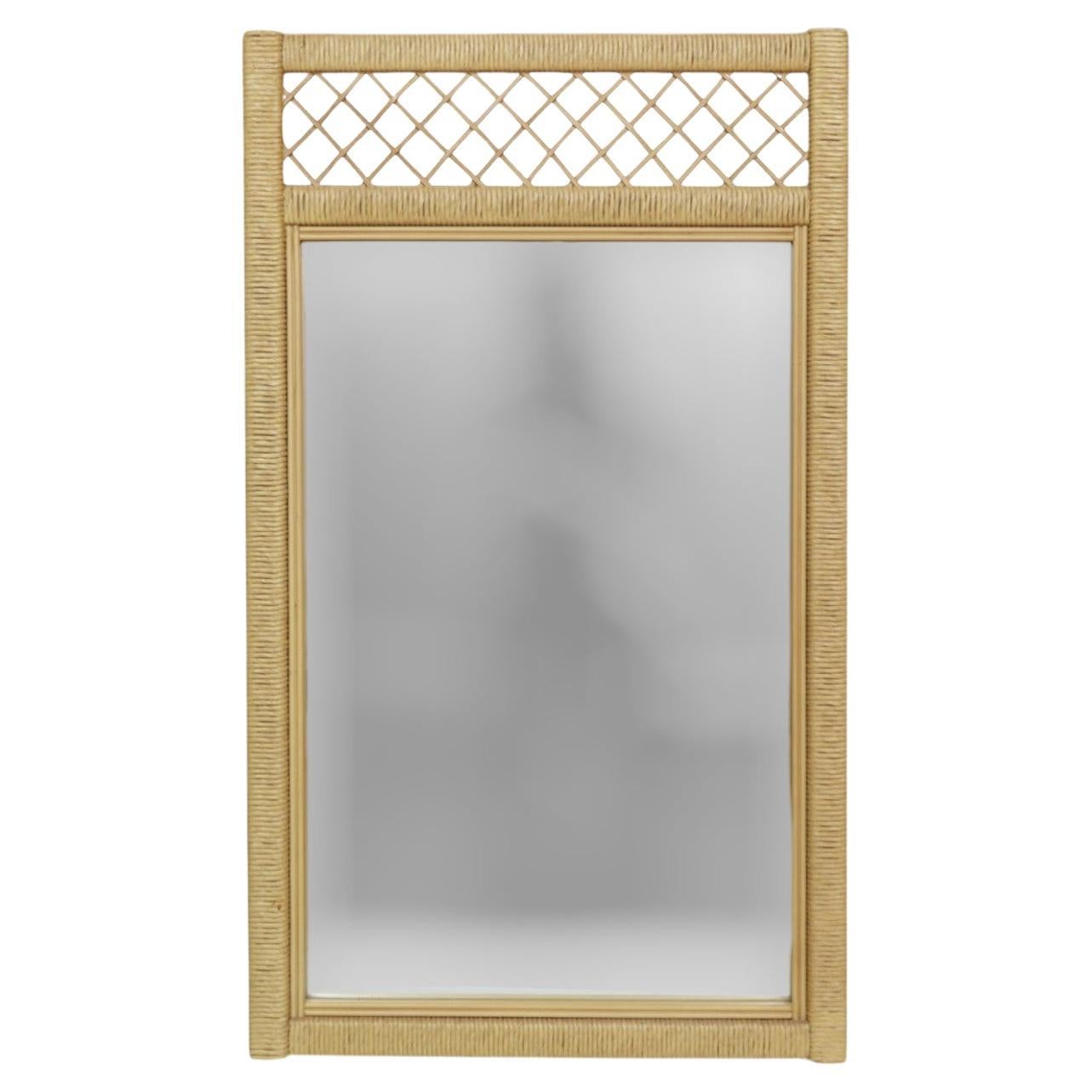 Henry Link for Lexington Rattan Wall Mirror For Sale