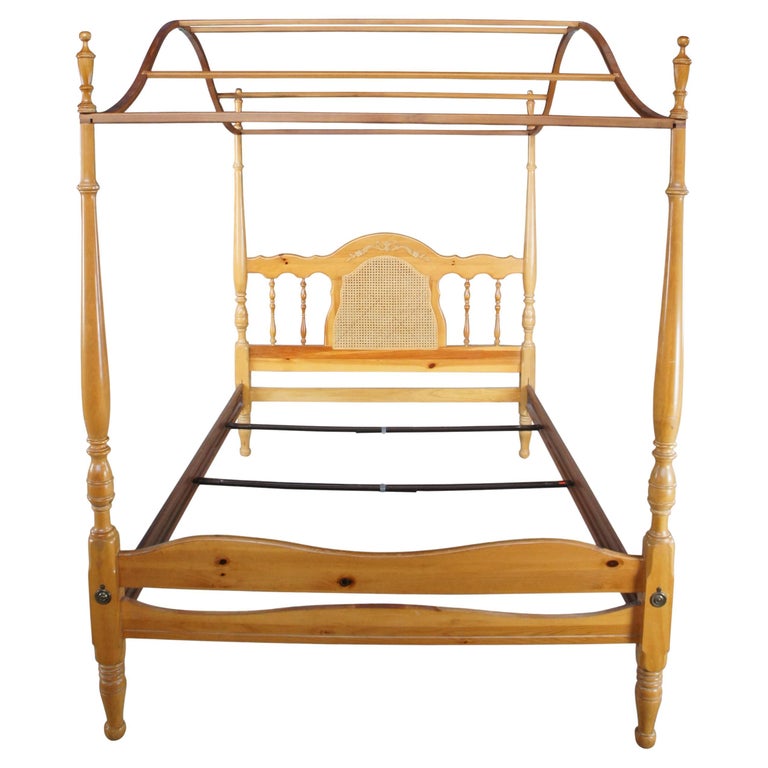Henry Link French Country Chardonnay Pine 4 Poster Arched Canopy Full Size Bed at 1stDibs pine