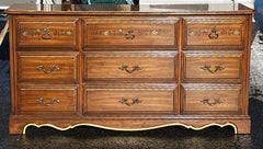 Henry Link Furniture Ornate and Partial Gilt Dresser with Wall Mirror