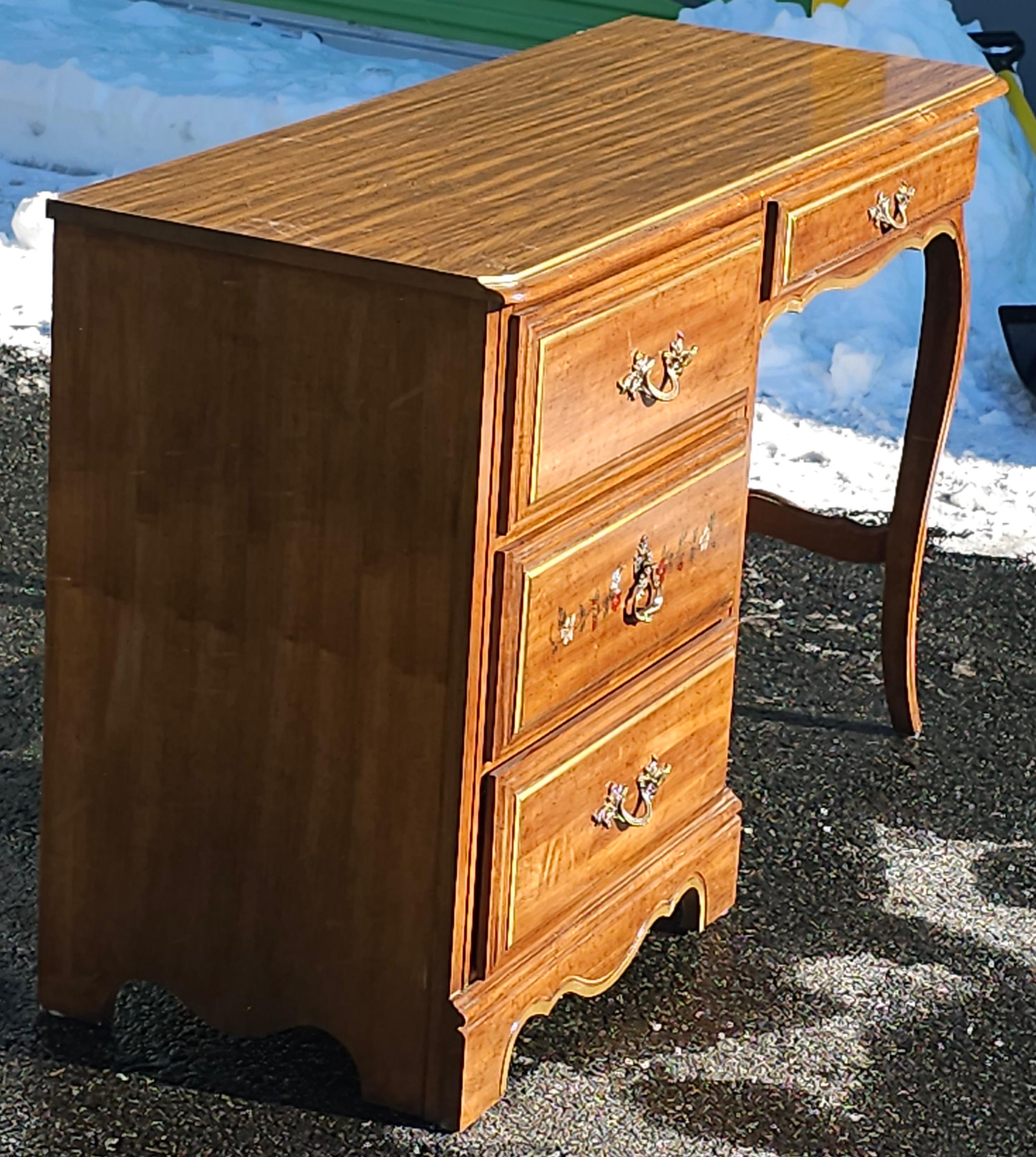Henry Link Furniture Ornate and Partial Gilt Lighted Hutched Desk For Sale 2
