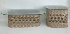 Henry Link, Lexington Rattan, Glass Coffee Table, Side Table Set