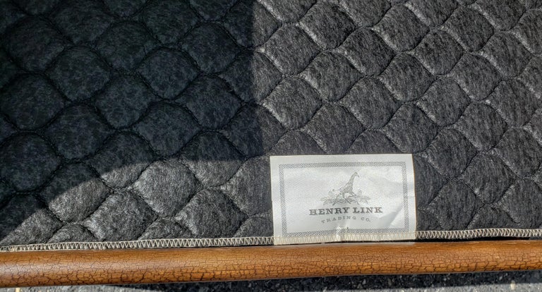 Henry Link Oversize Rattan Wicker and Leather Straps Lounge Chair and