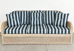 Canapé en rotin A Link avec nouveau revêtement et coussins Sunbrella