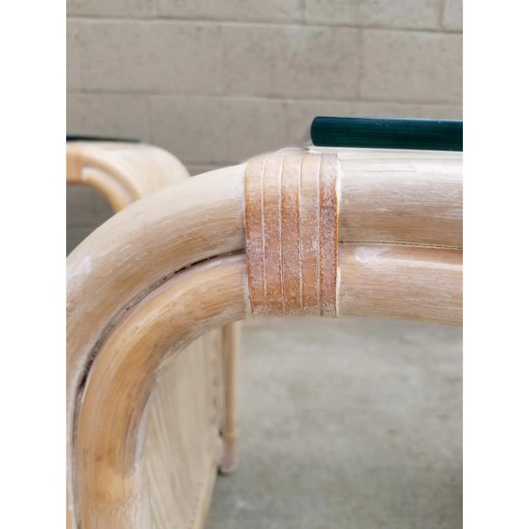 Henry Link Split Reed Bamboo End Tables, a Pair For Sale at 1stDibs