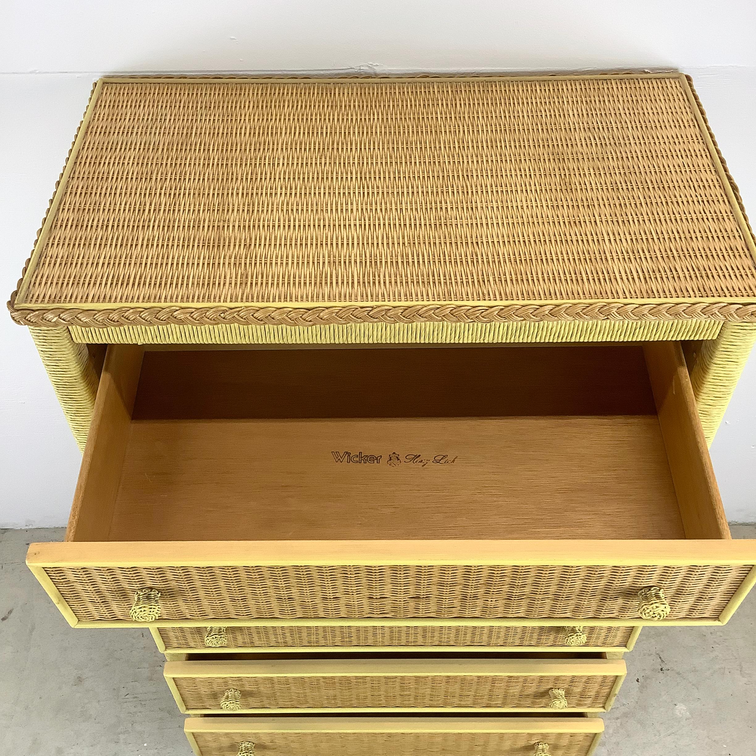 Henry Link Wicker Highboy Dresser 4