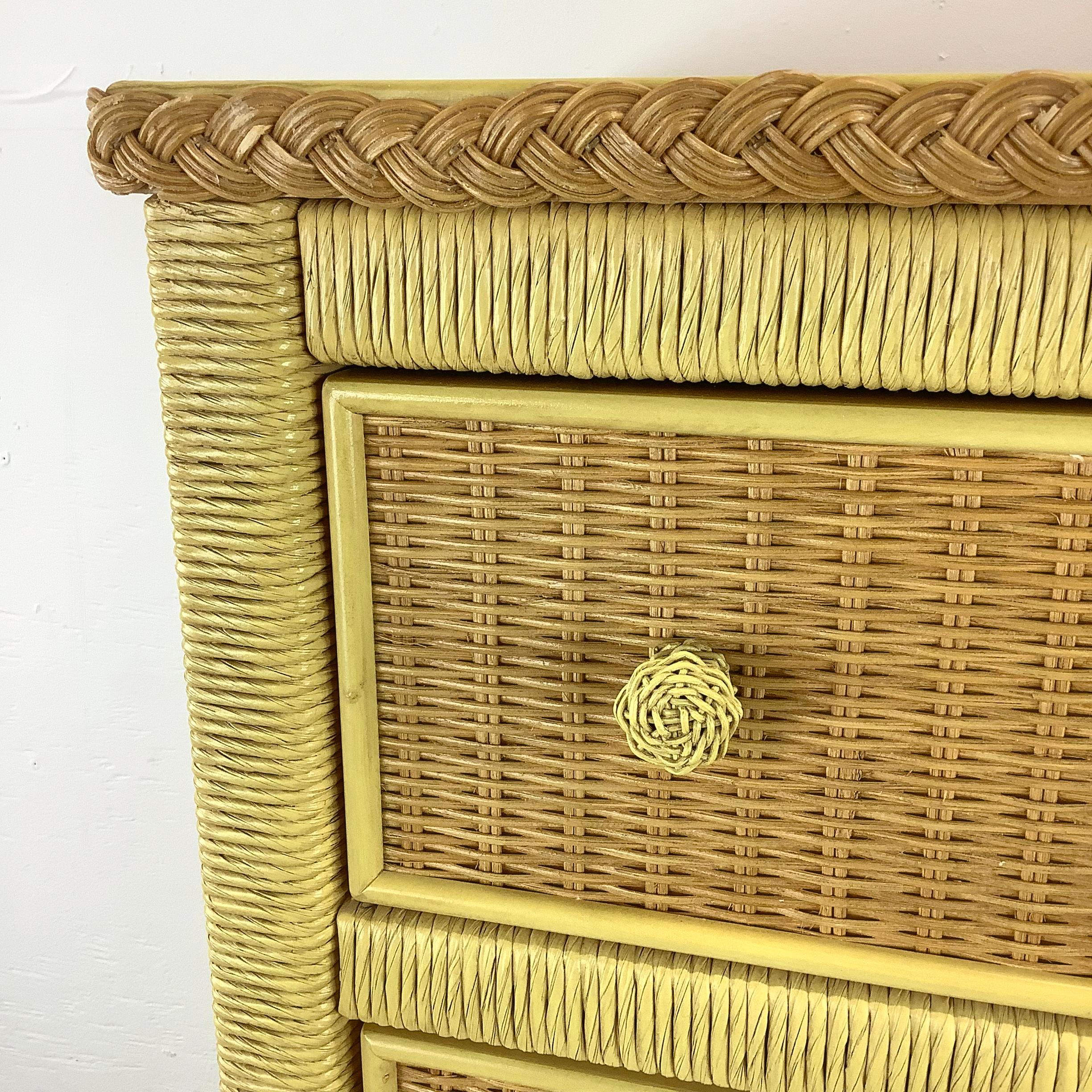 Henry Link Wicker Highboy Dresser 5