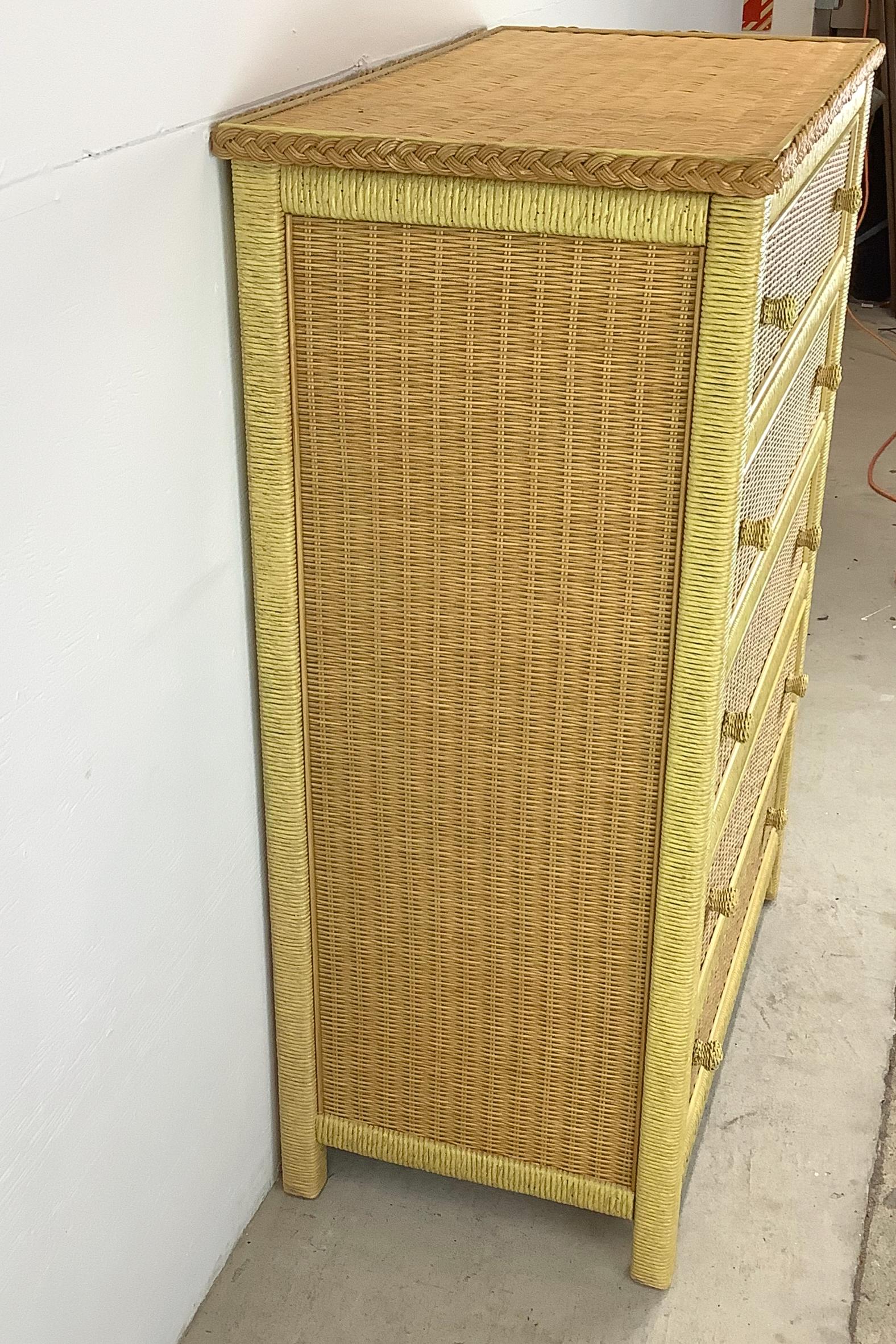 Henry Link Wicker Highboy Dresser 9